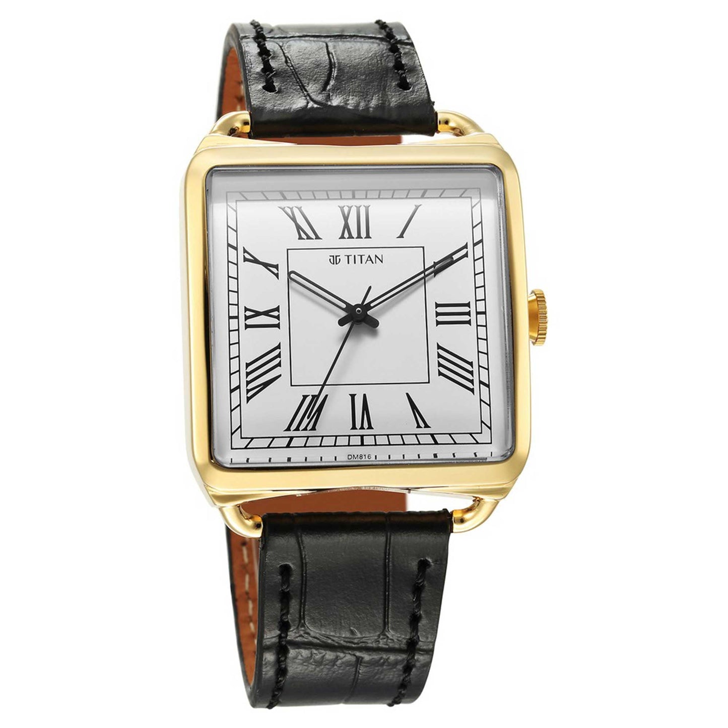 Titan Retro Revive Quartz Analog White Dial Leather Strap for Men