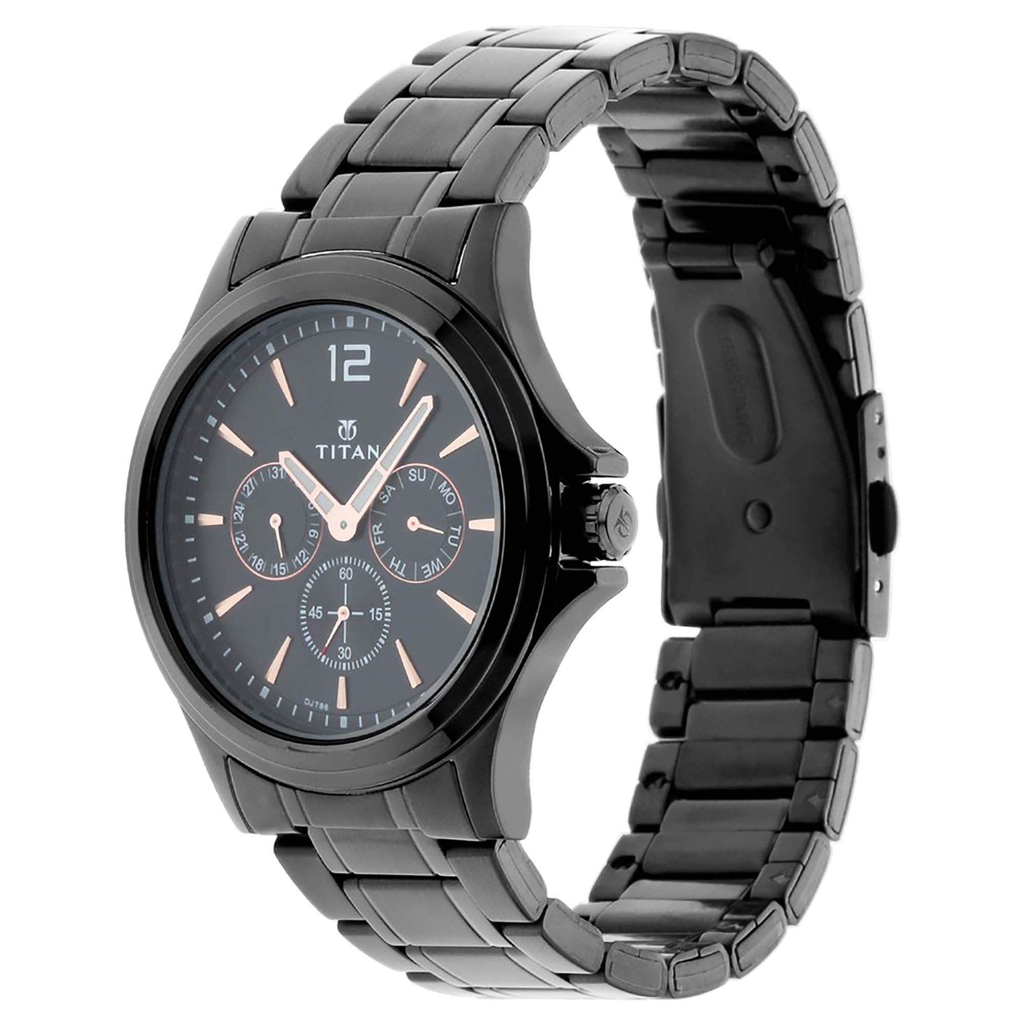 Buy Titan Quartz Multifunction Black Dial Stainless Steel Strap Watch for Men Nepal Trade Network Pvt. Ltd