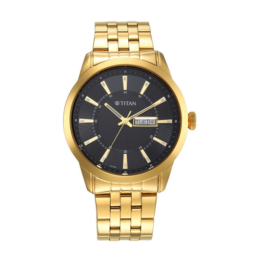 Titan Regalia Opulent Champagne Dial Analog Stainless Steel Strap watch for Men