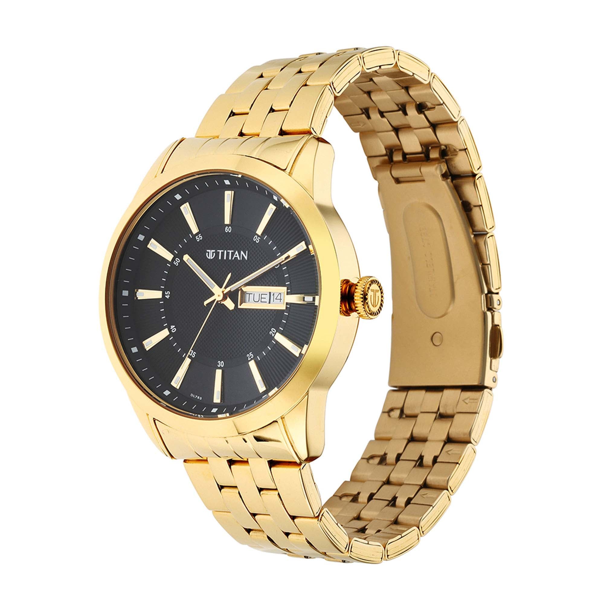 Titan Regalia Opulent Champagne Dial Analog Stainless Steel Strap watch for Men