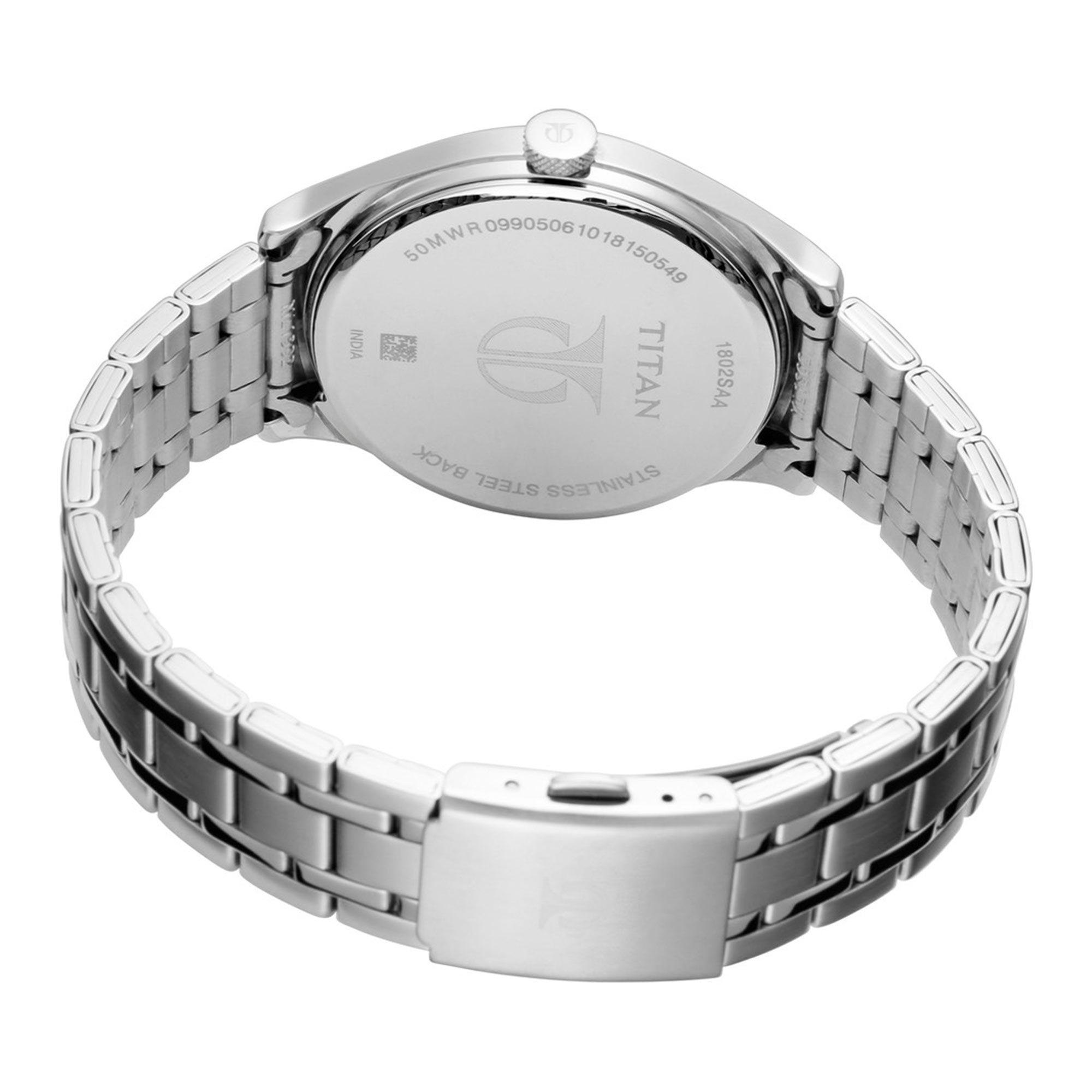 Titan Workwear White Dial Analog Metal Strap watch for Men
