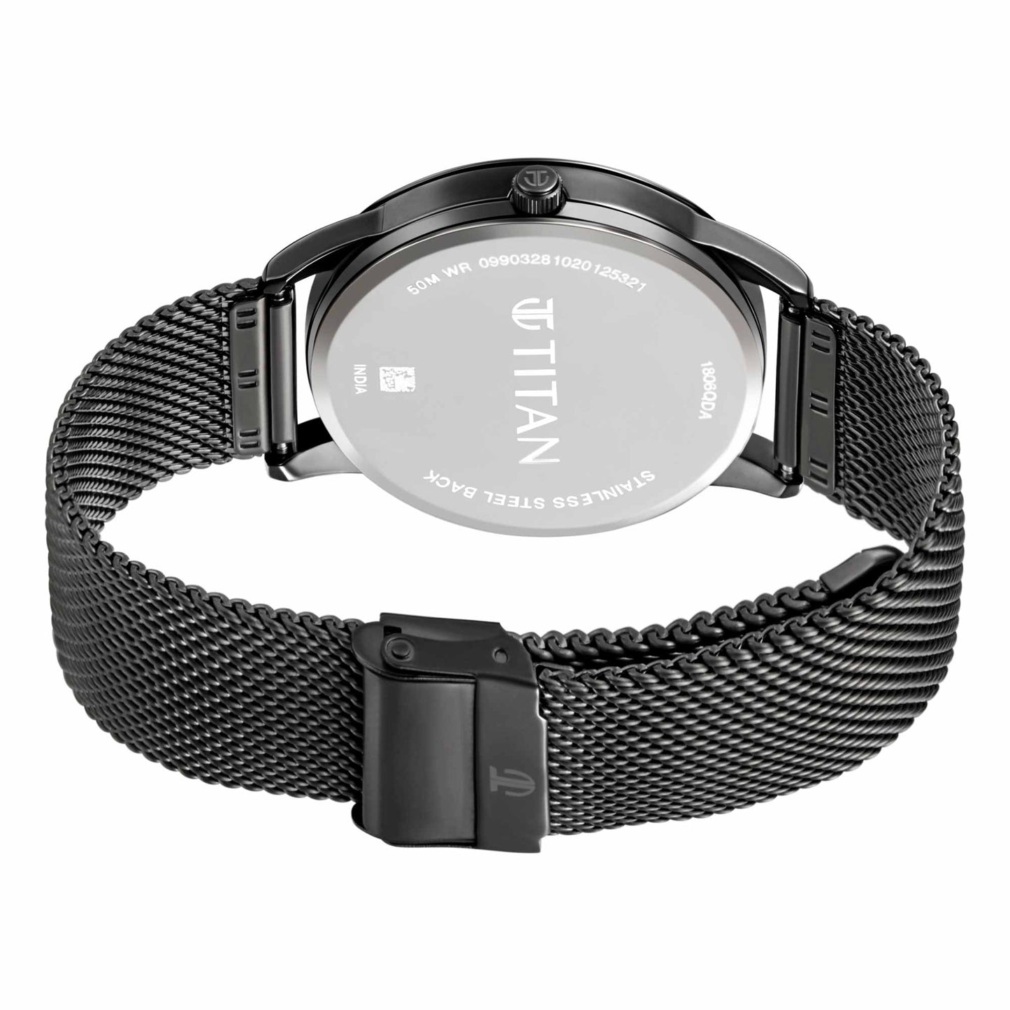 Titan Elmnt Gun Metal Analog Stainless Steel Strap watch for Men