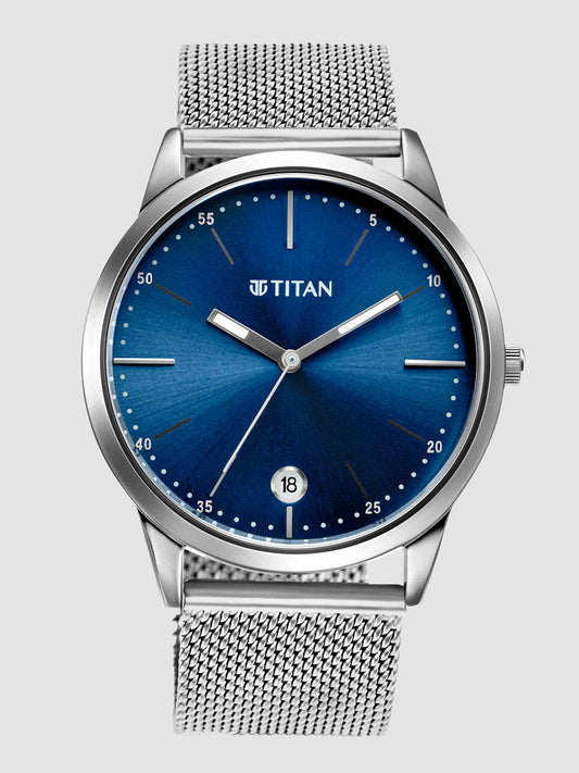 Titan 1806SM04 Elmnt Midnight Blue Dial Stainless Steel Strap Men Watch