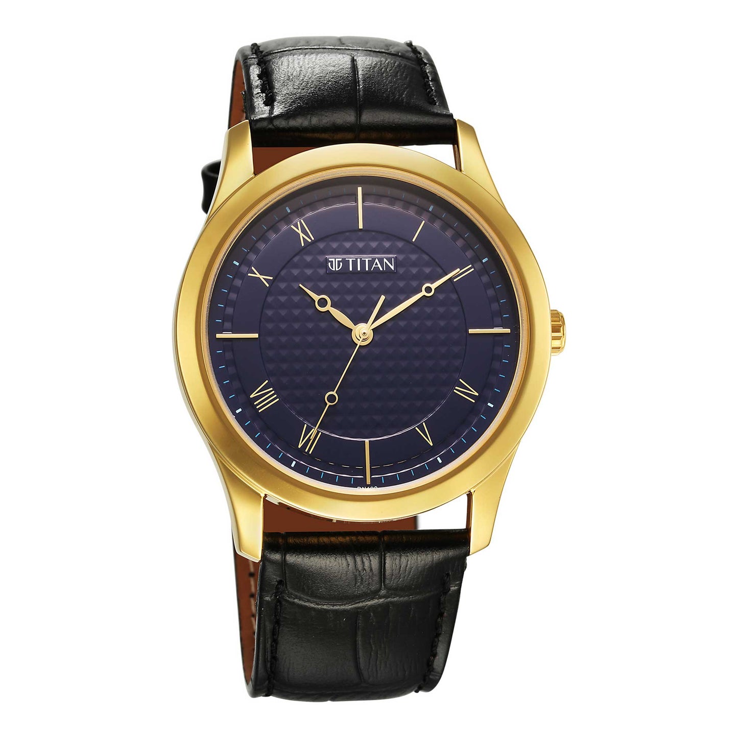 Titan Karishma Blue Dial Analog Leather Strap watch for Men