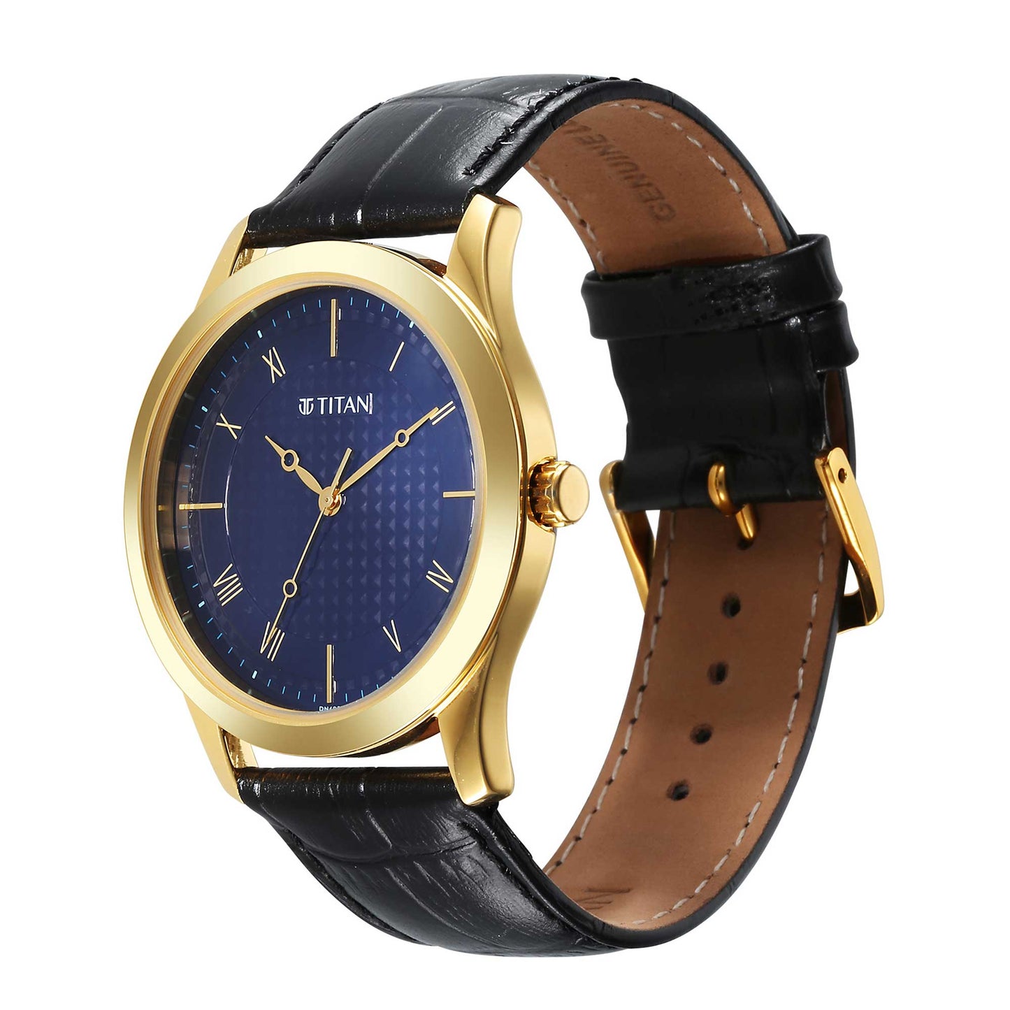 Titan Karishma Blue Dial Analog Leather Strap watch for Men