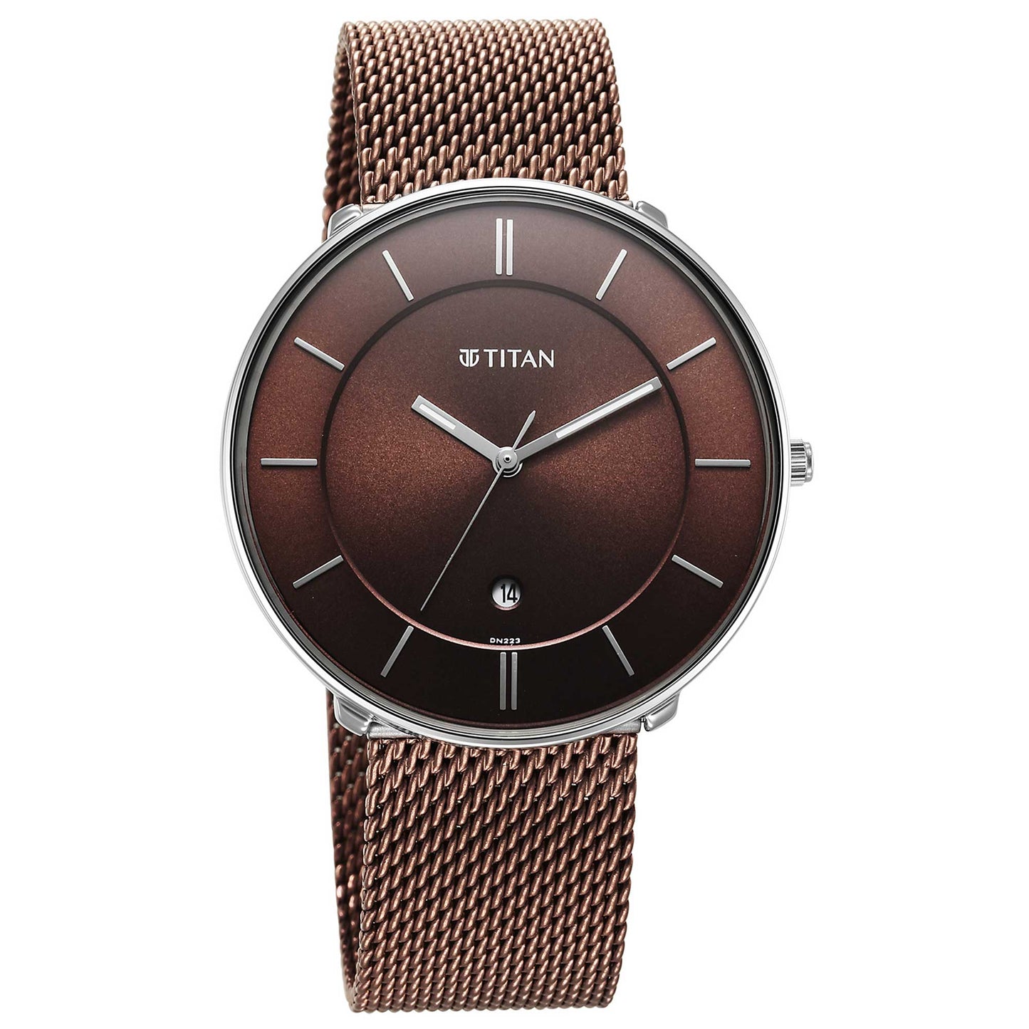 Titan Noir Brown Dial Analog Stainless Steel Strap watch for Men