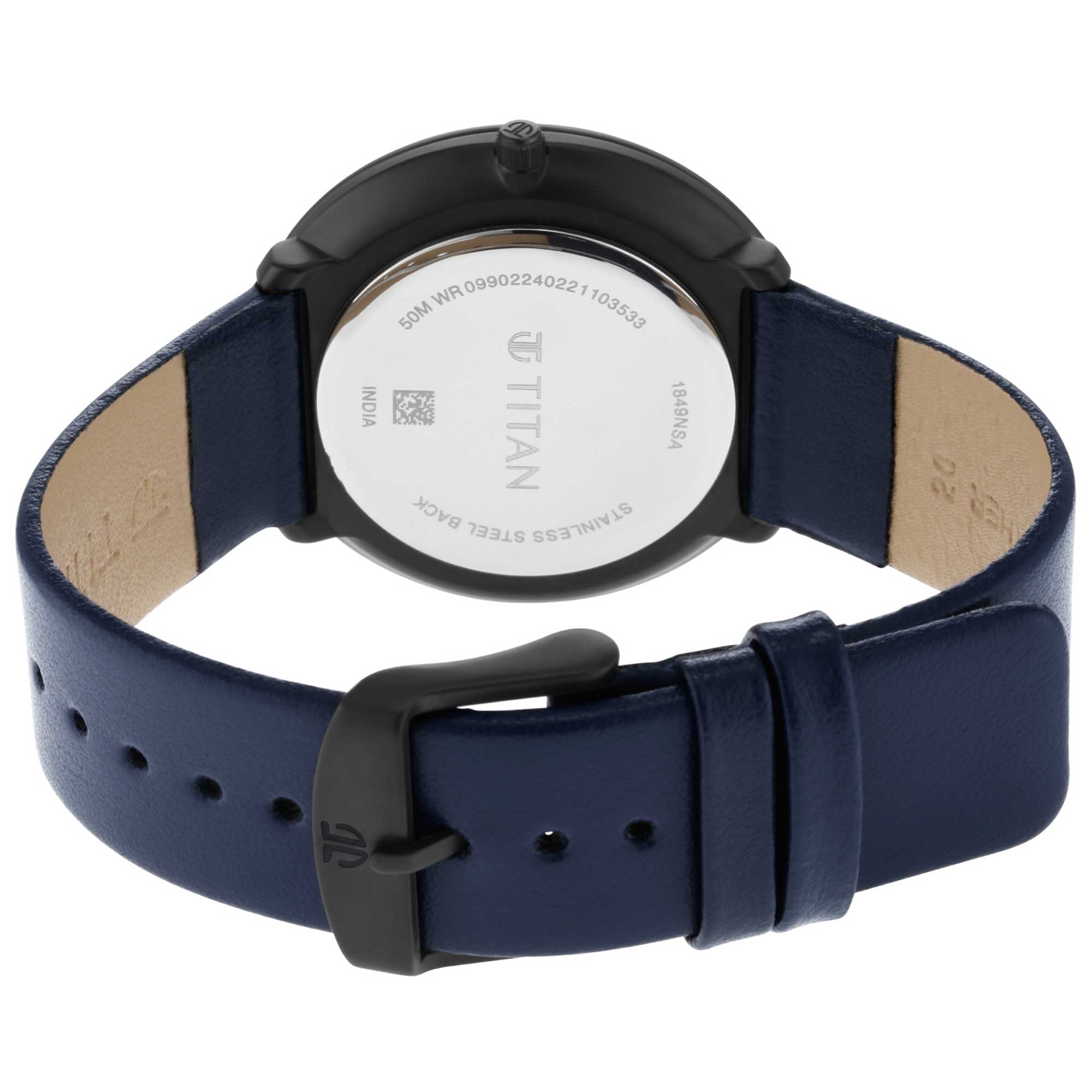 Titan Minimals White Dial Analog Leather Strap watch for Men