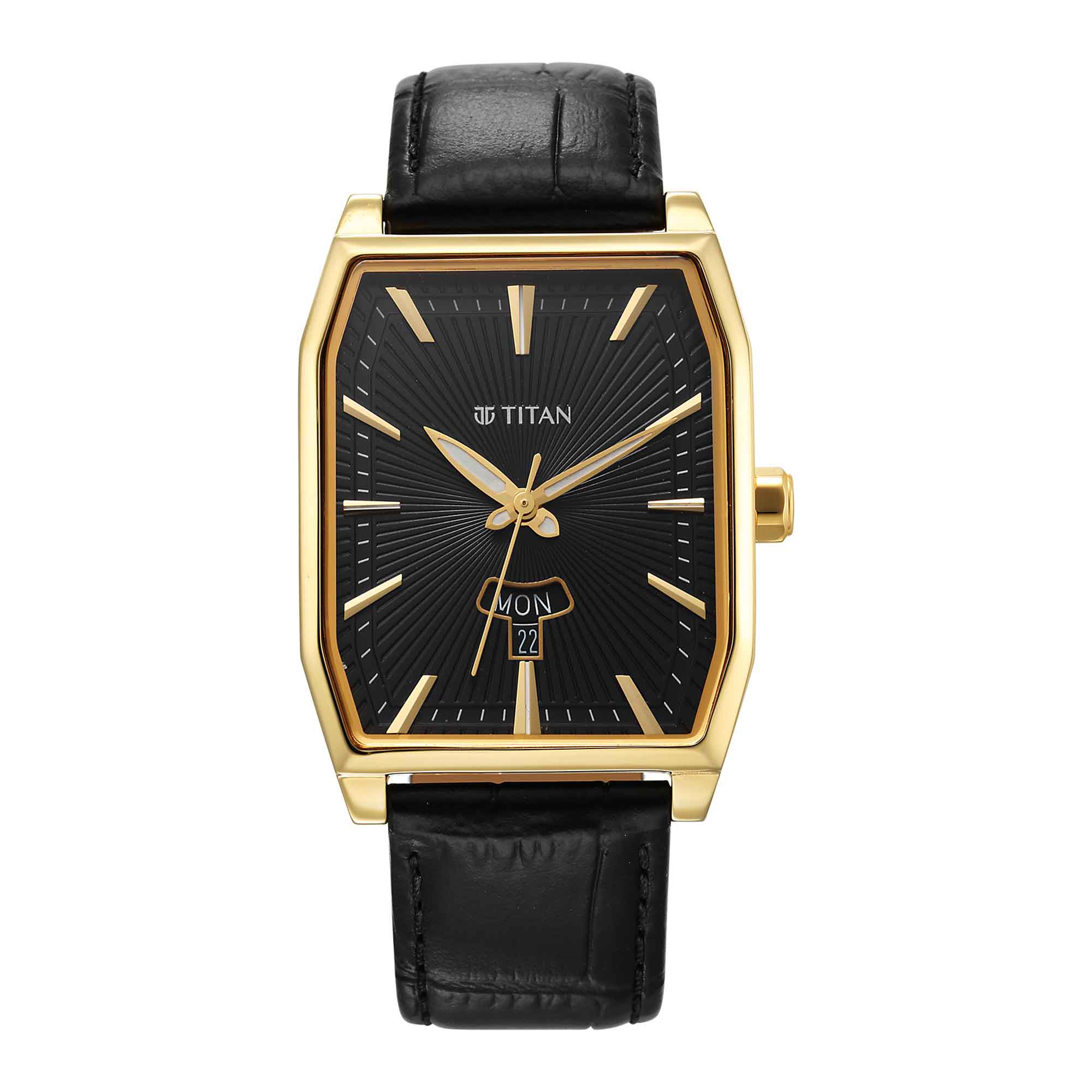 Titan Regalia Opulent Black Dial Watch for Men