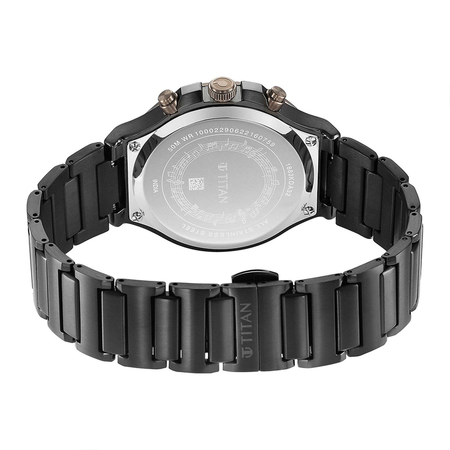 Titan Quartet Grey Dial Analog with Day and Date Stainless Steel Strap watch for Men