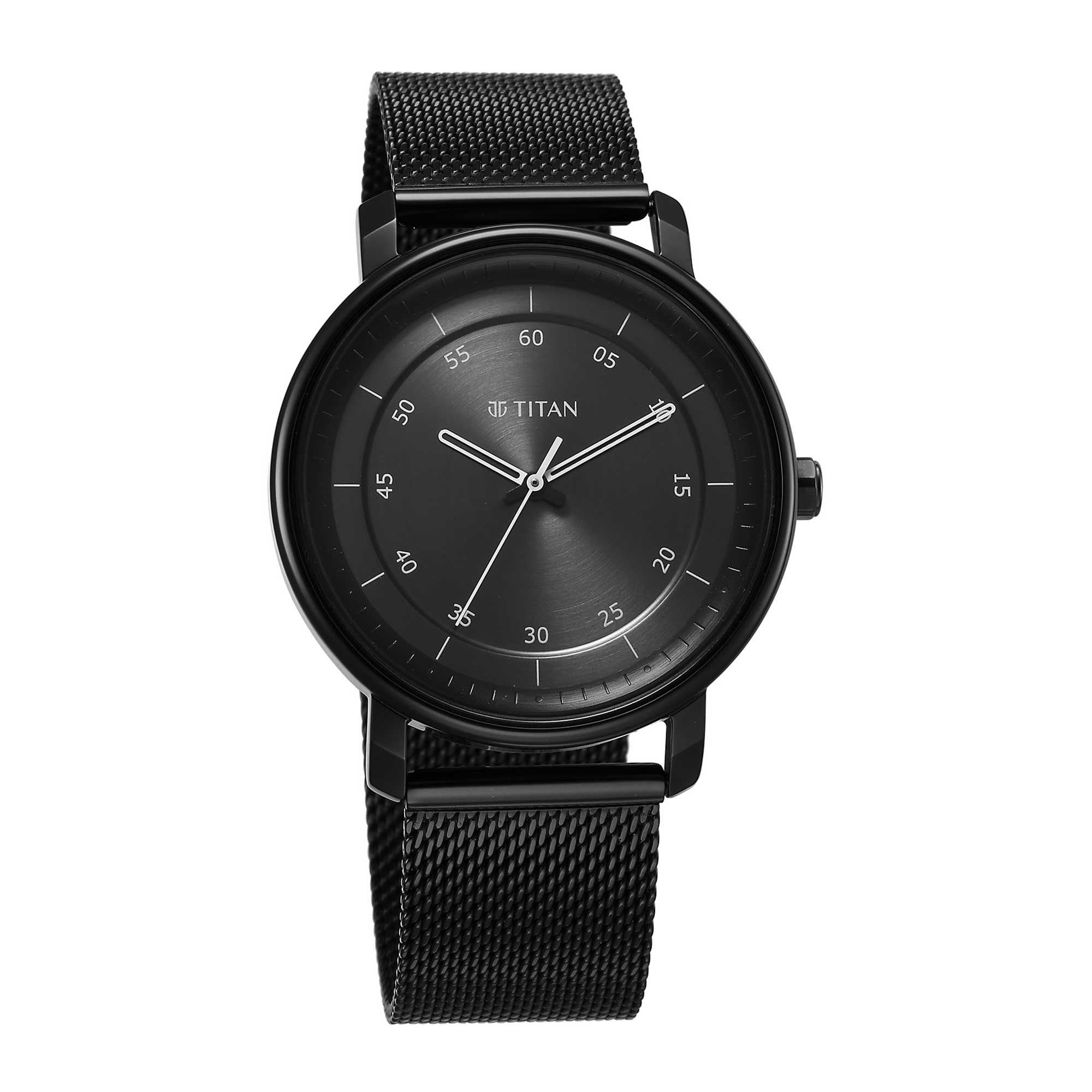 Titan Workwear Quartz Analog Anthracite Dial Leather Strap Watch for Men