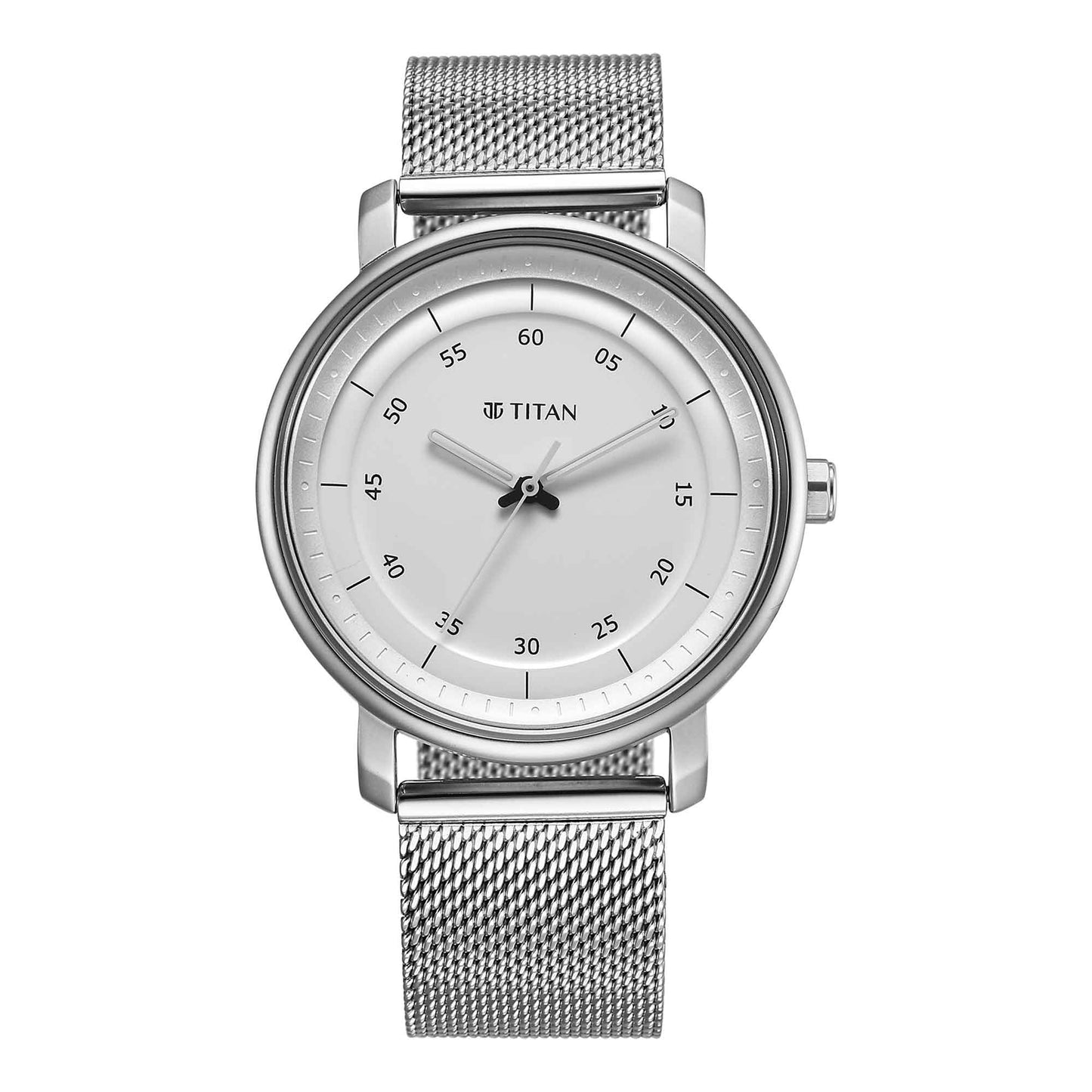 Titan Workwear Quartz Analog Silver Dial Stainless Steel Strap Watch for Men