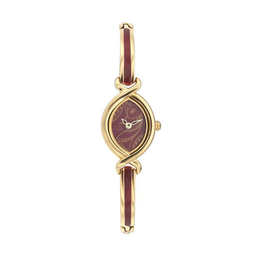 Titan Quartz Analog Maroon Dial Watch for Women