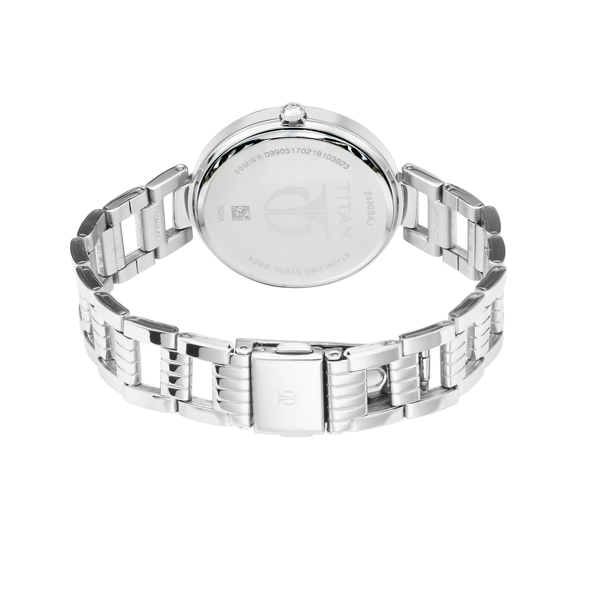 Titan Sparkle White Dial Analog Stainless Steel Strap watch for Women