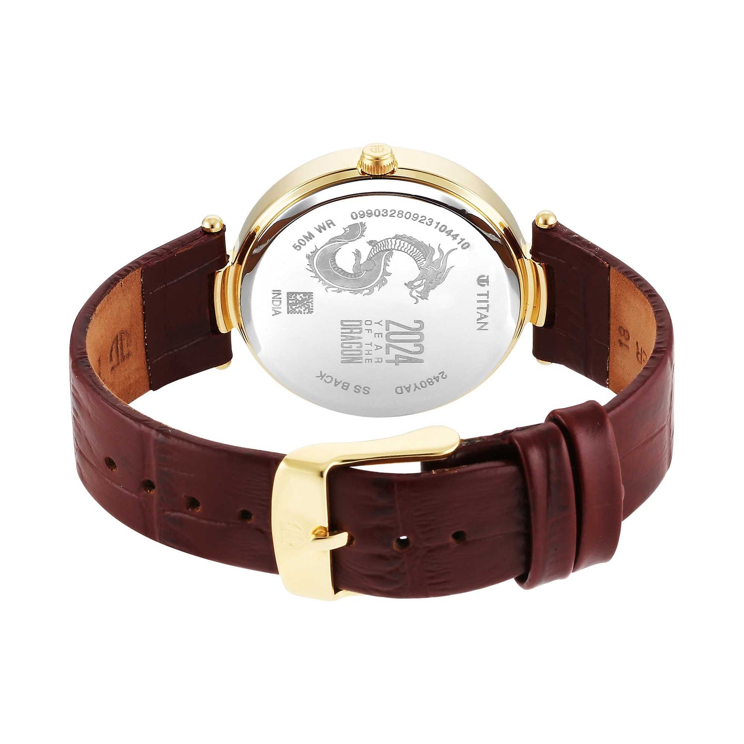 Titan Tet Light Champange Dial Analog Leather Strap Watch for Men