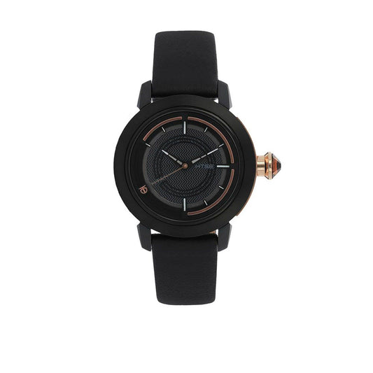 Titan Quartz Analog Solar Black Dial Leather Strap Watch for Women