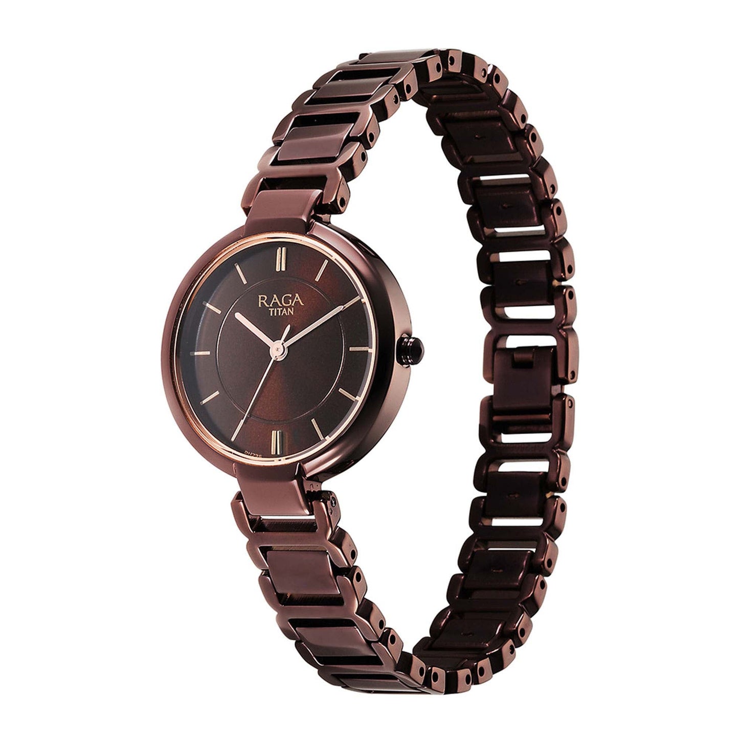 Titan Raga Delight Brown Dial Analog Metal Strap watch for Women