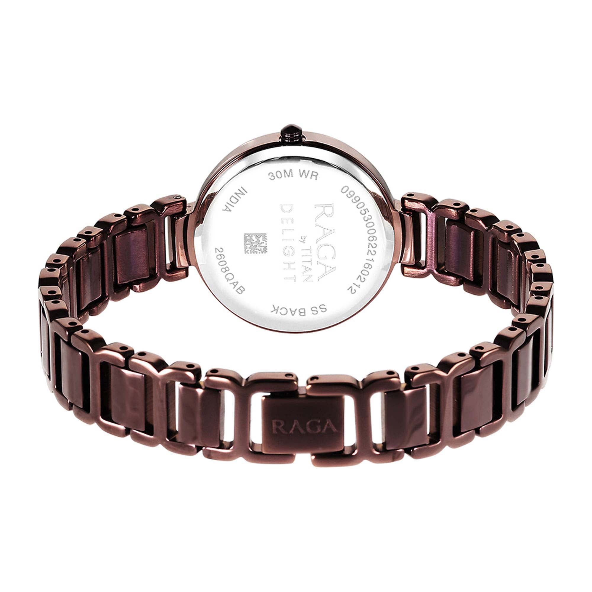 Titan Raga Delight Brown Dial Analog Metal Strap watch for Women