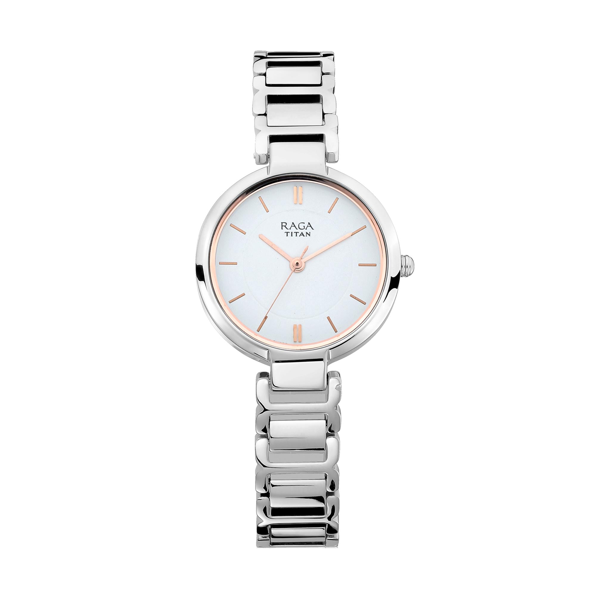 Titan Raga Viva White Dial Analog Metal Strap watch for Women