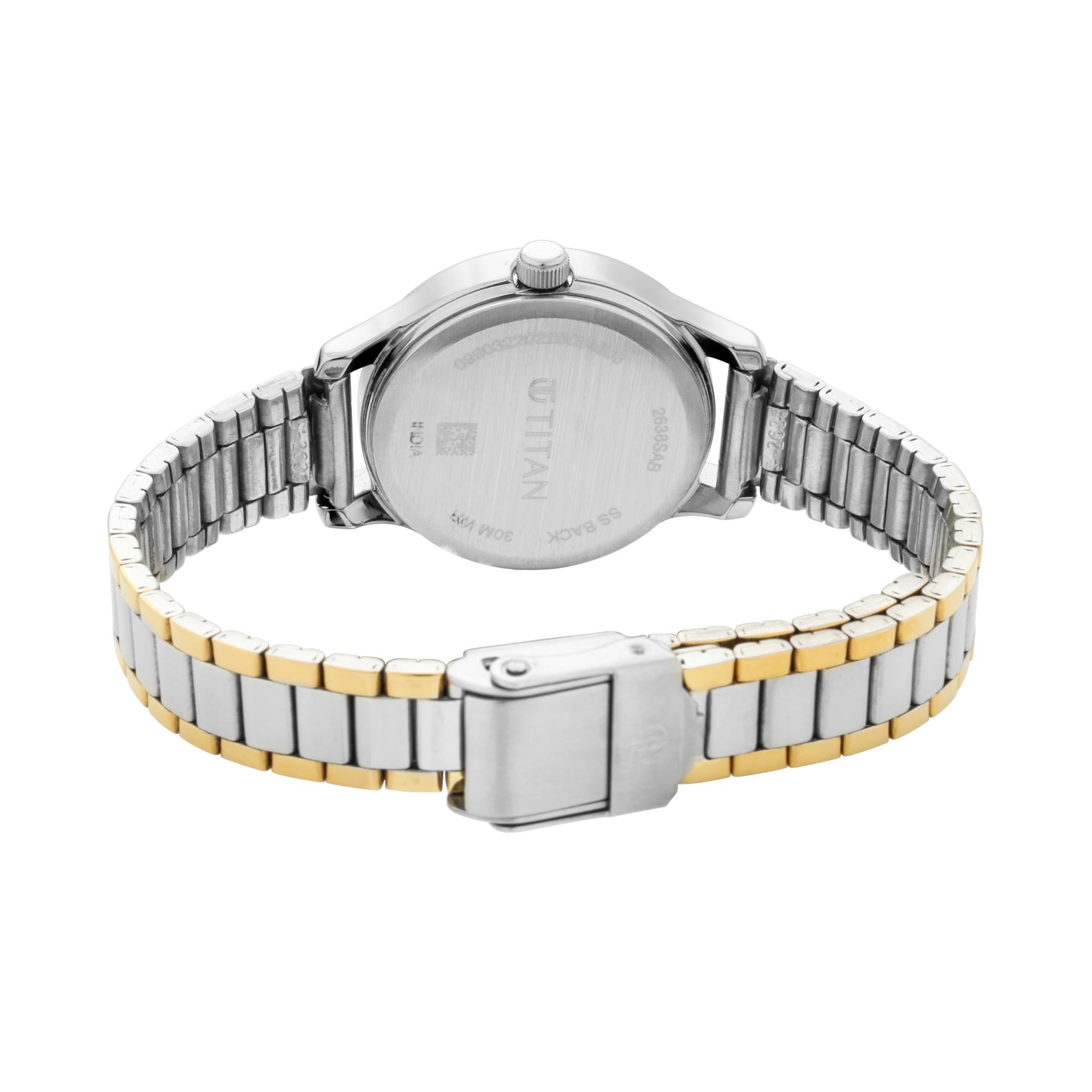 Titan Quartz Analog with Date Silver Dial Metal Strap Watch for Women