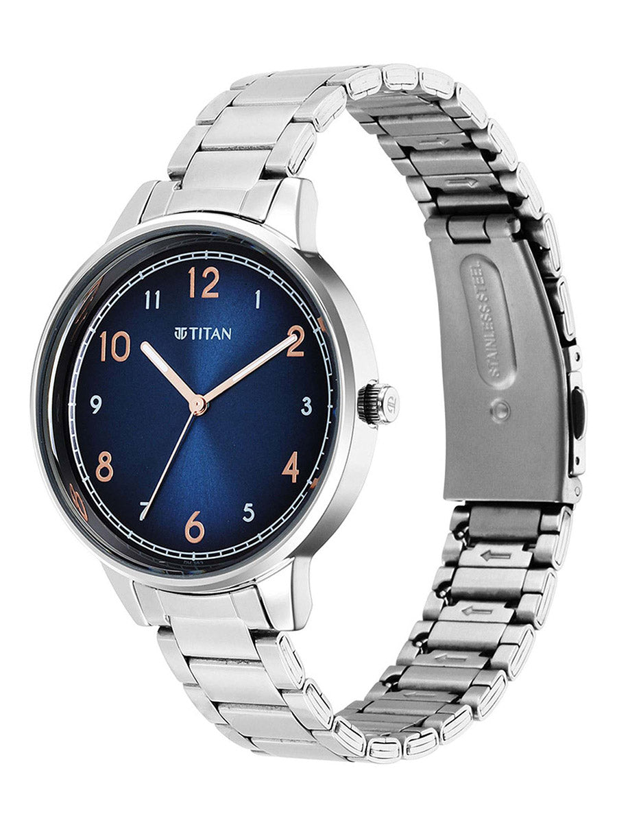 Titan Trendsetters Blue Dial Women Watch With Stainless Steel Strap