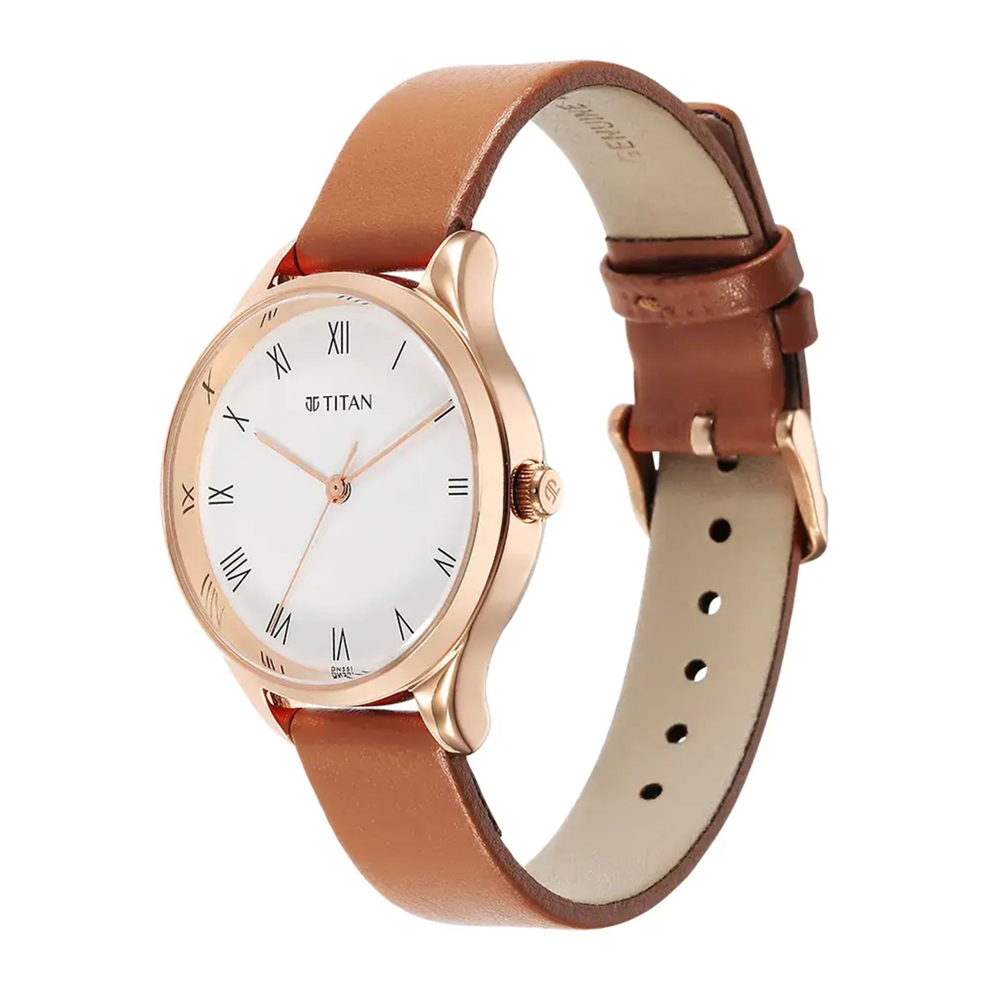 Titan Workwear White Dial Leather Strap Watch for Women Nepal Trade Network Pvt. Ltd