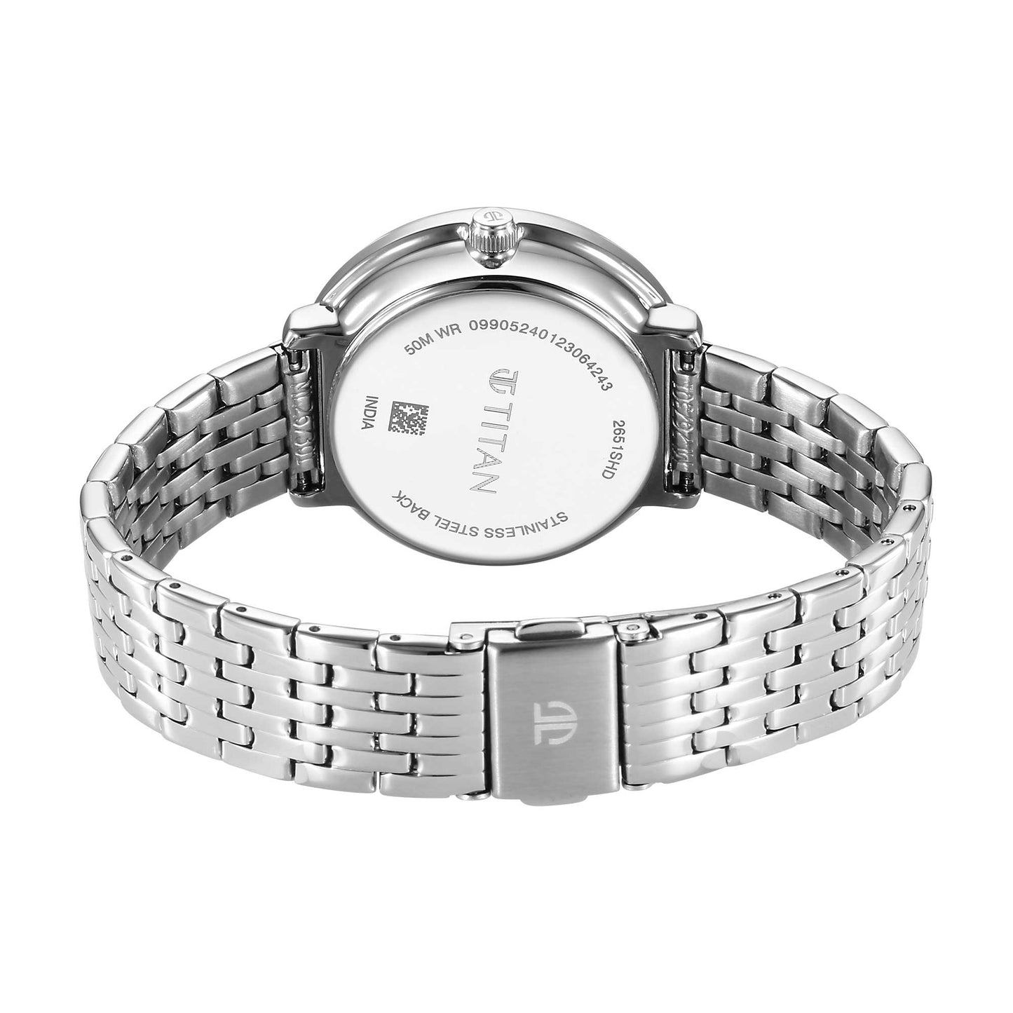 Titan Marhaba Silver white Dial Analog Stainless Steel Strap watch for Women