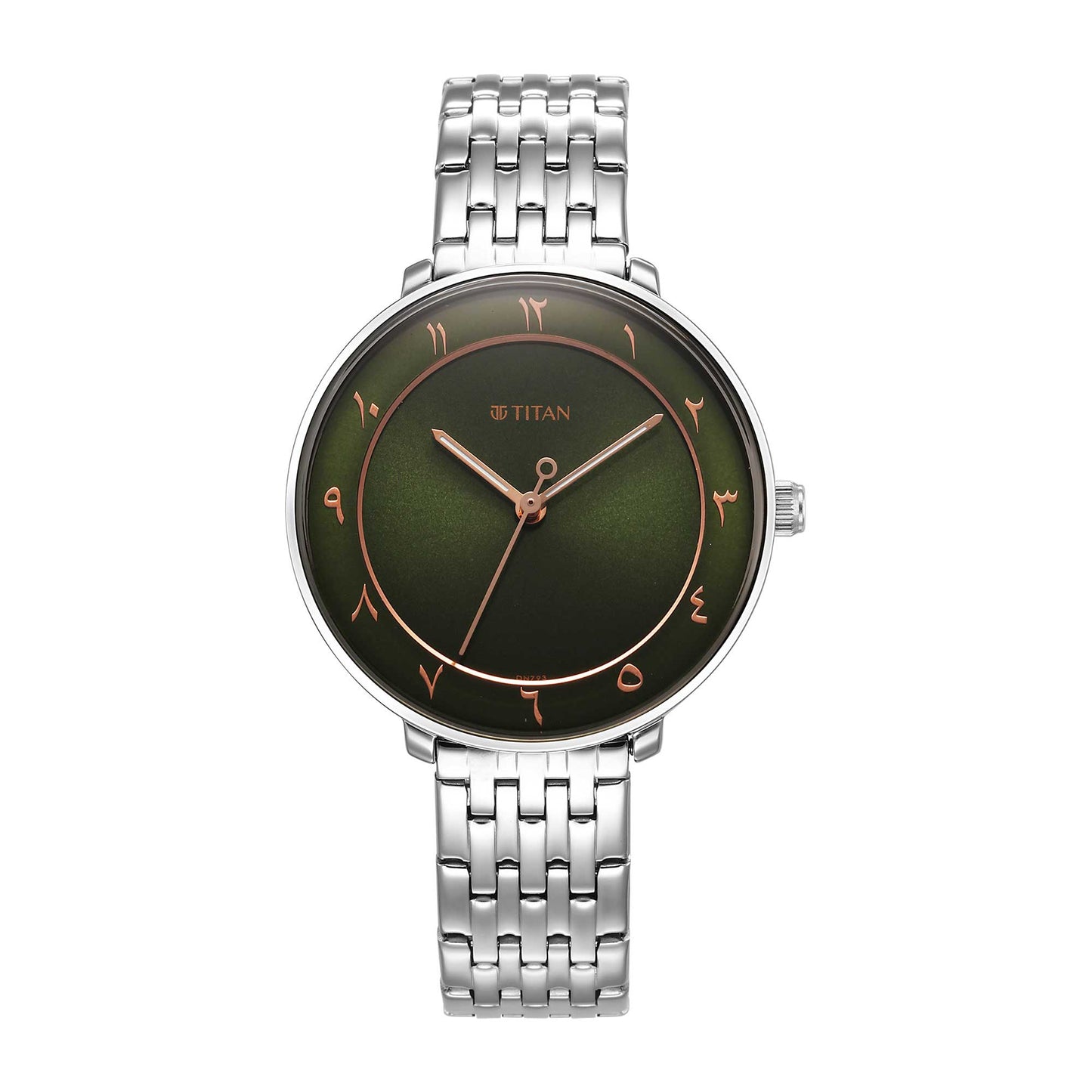 Titan Marhaba Green Dial Women Watch With Stainless Steel Strap