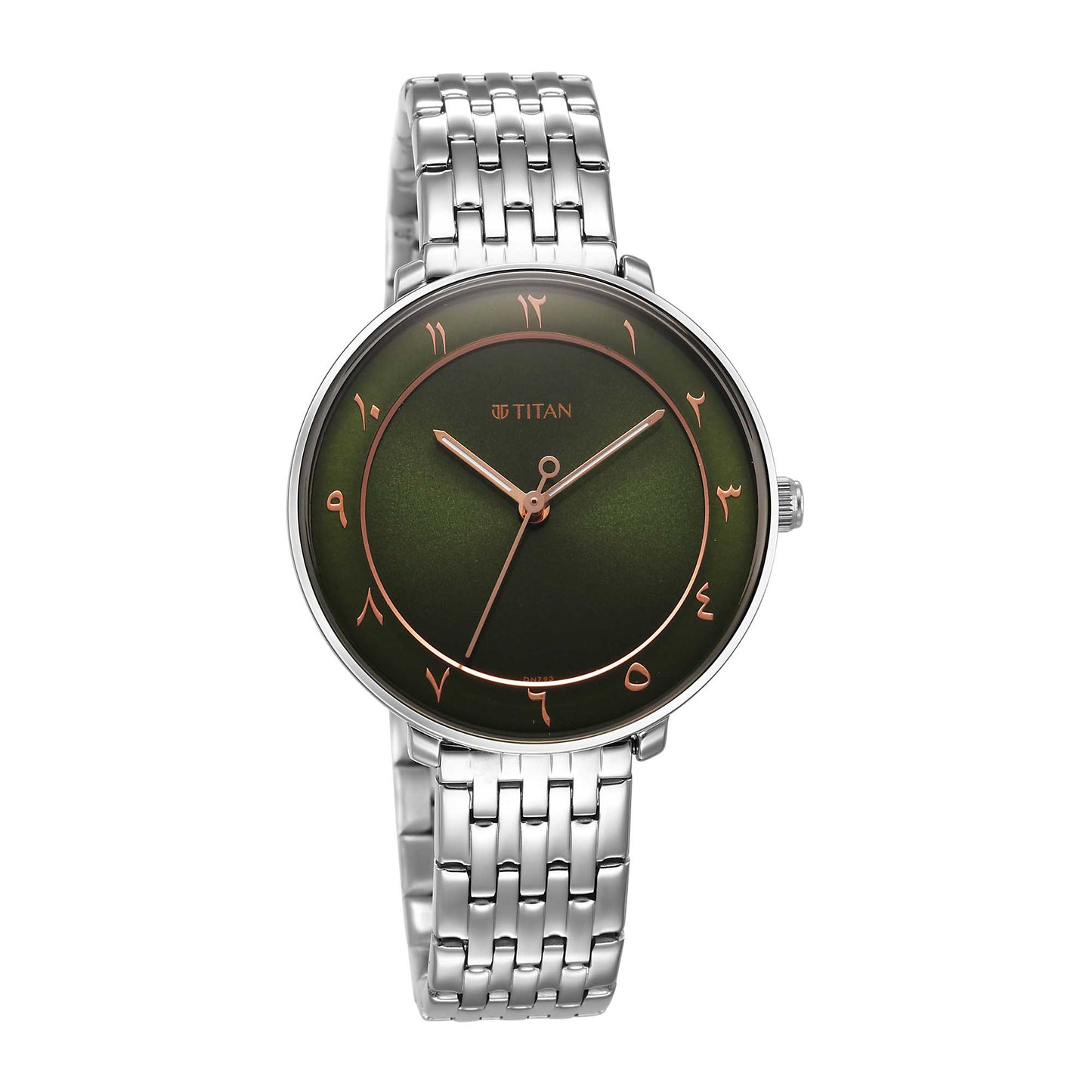 Titan Marhaba Green Dial Women Watch With Stainless Steel Strap