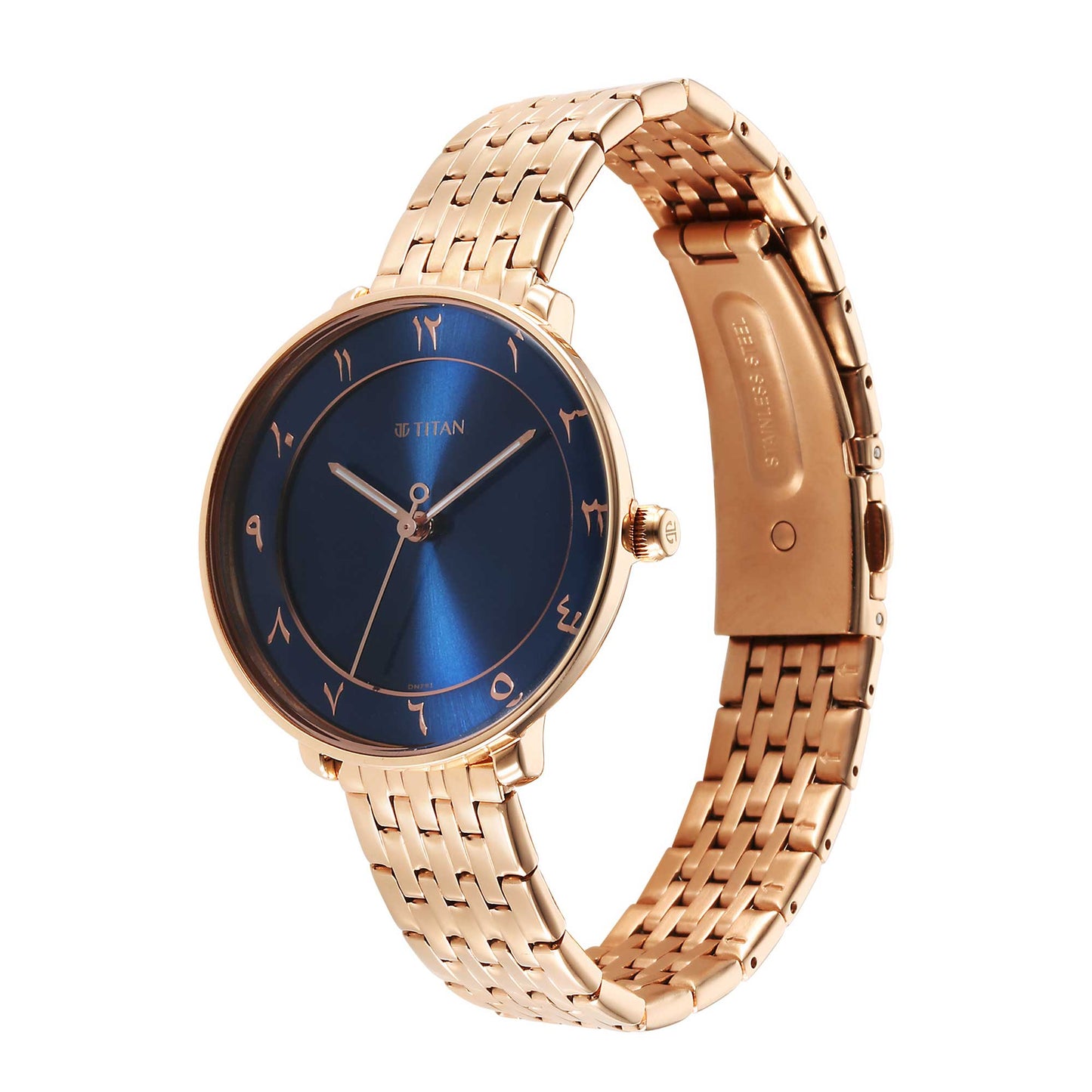 Titan Marhaba Blue Dial Analog Stainless Steel Strap watch for Women