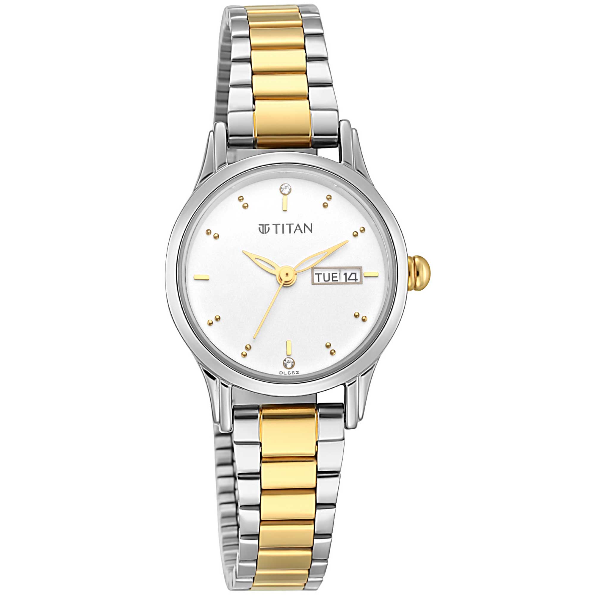 Titan Lagan Silver Dial Women Watch With Metal Strap