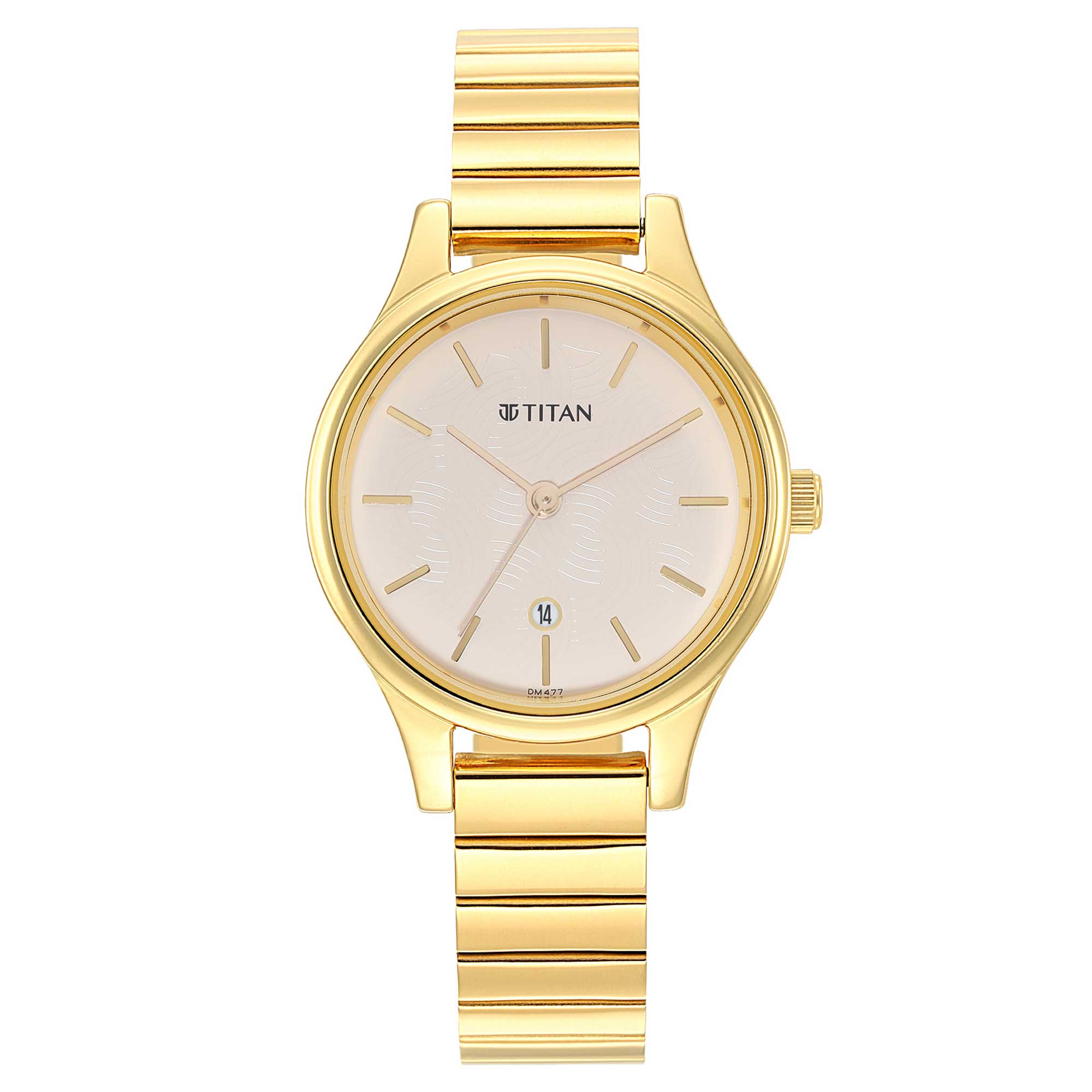 Titan Karishma Beige Dial Analog Stainless Steel Strap watch for Women