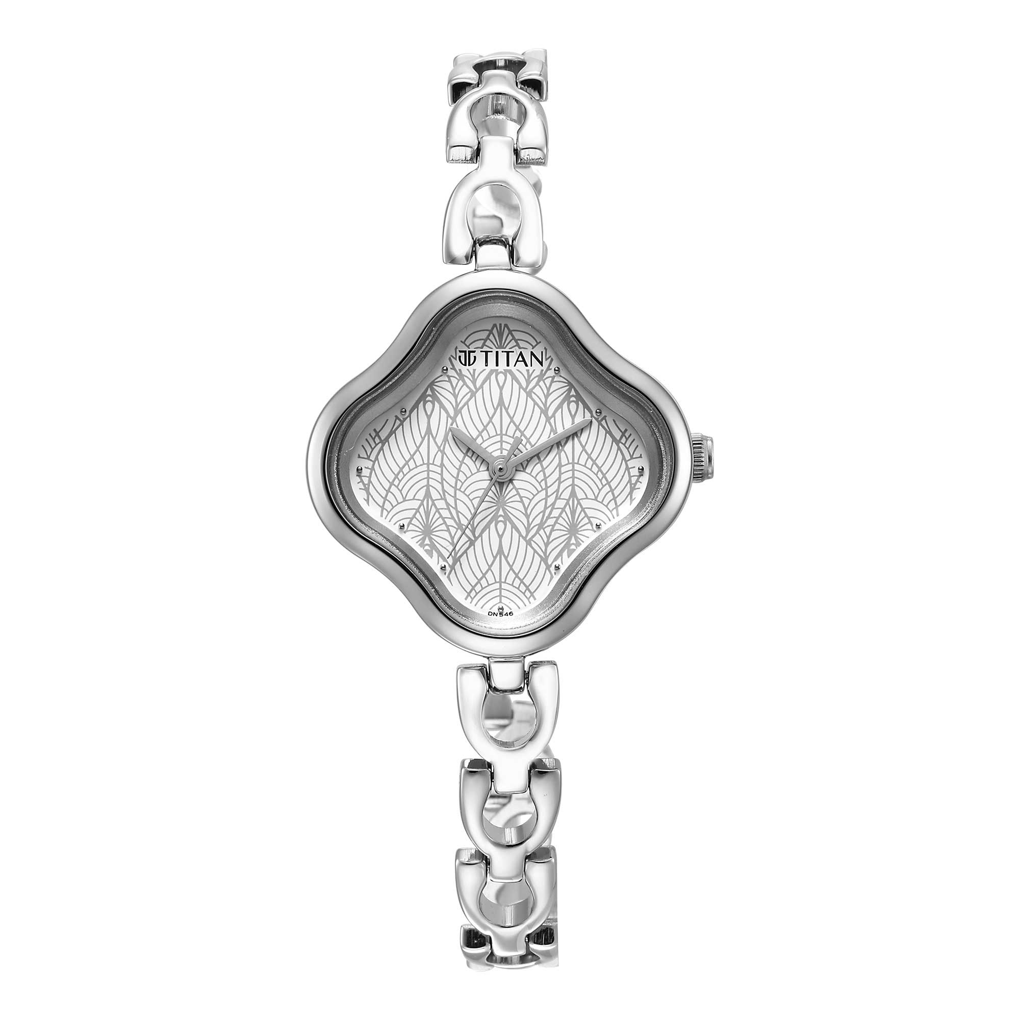 Titan Karishma White Dial Analog Metal Strap Watch for Women