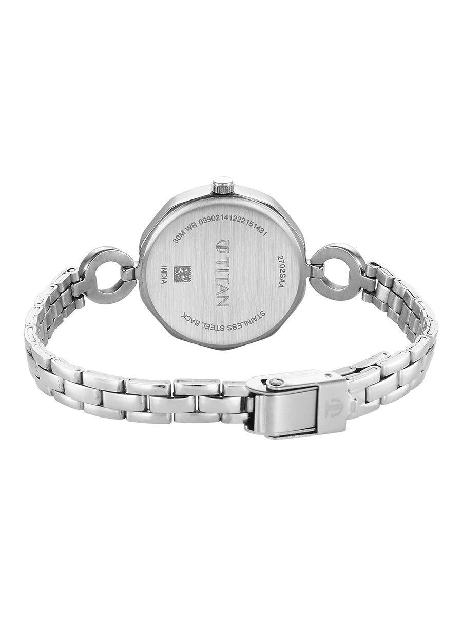 Titan Karishma Silver Dial Watch for Women 2702SM01