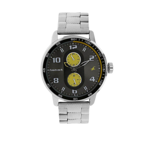 Fastrack Motorheads Quartz Multifunction Grey Dial Stainless Steel Strap Watch for Guys