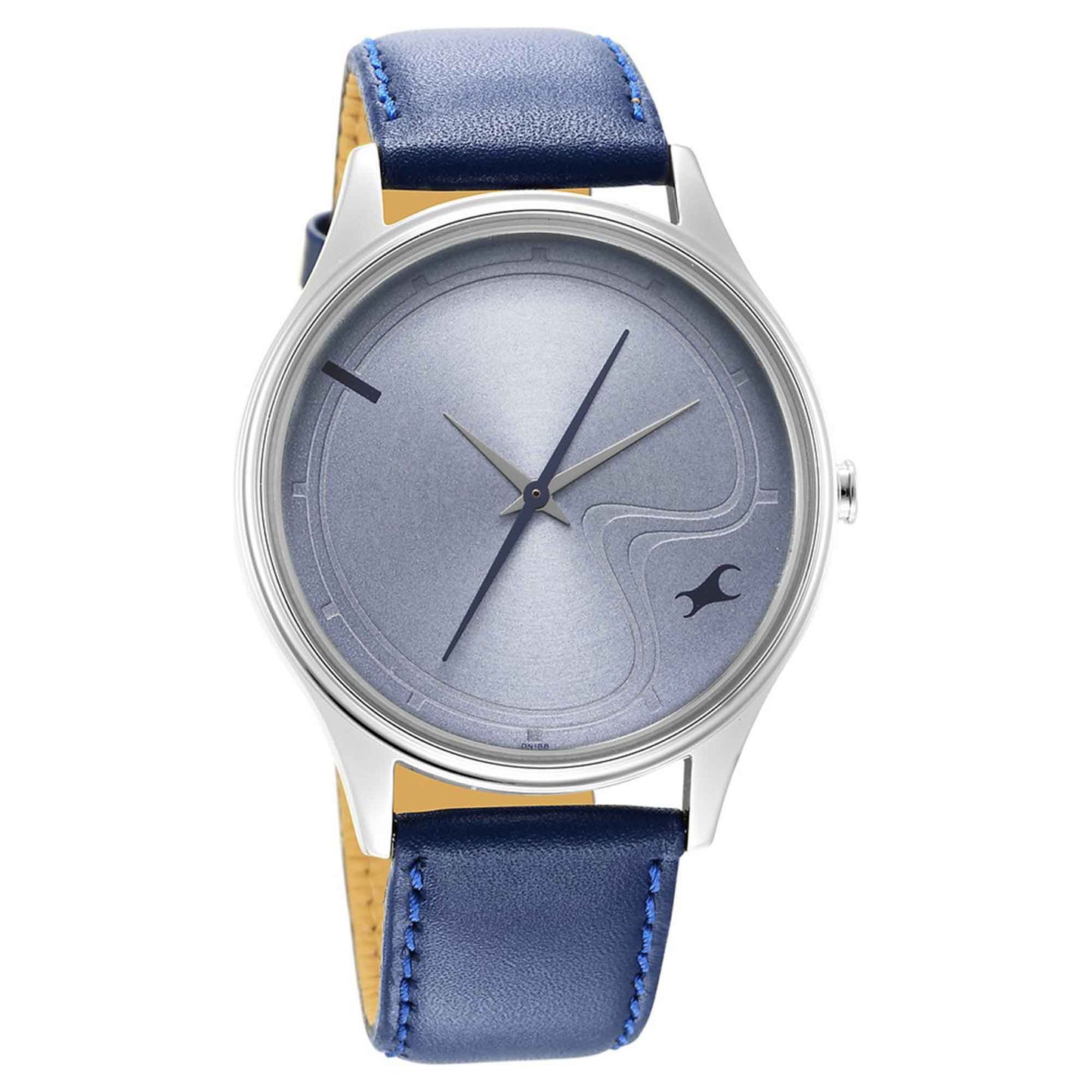 Fastrack Stunners Quartz Analog Blue Dial Leather Strap Watch for Guys