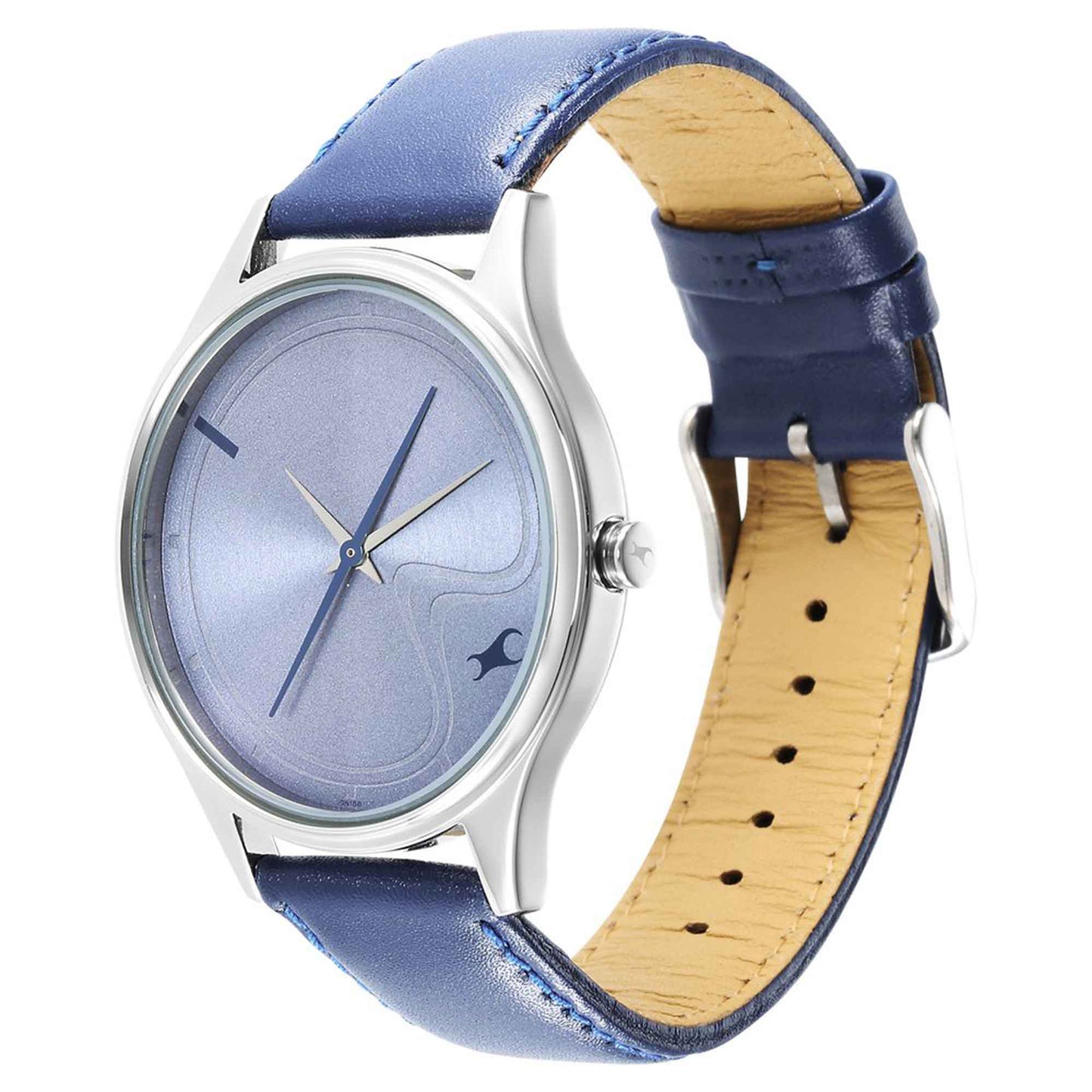 Fastrack Stunners Quartz Analog Blue Dial Leather Strap Watch for Guys