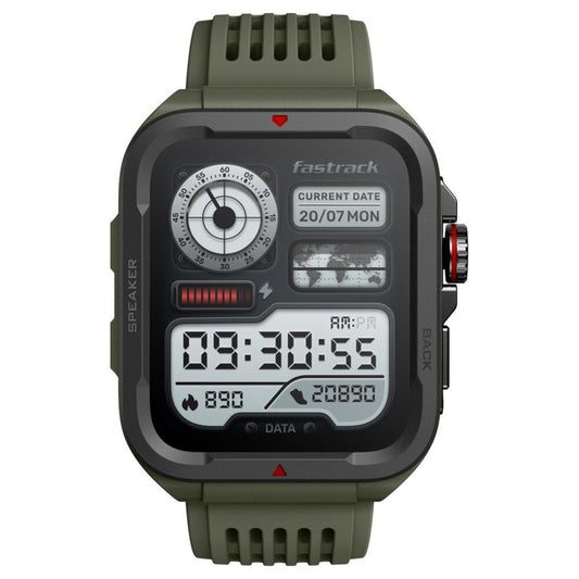 Fastrack Active with 4.64 cm UltraVU HD Display and Functional Crown Rugged Smartwatch with SingleSync BT Calling