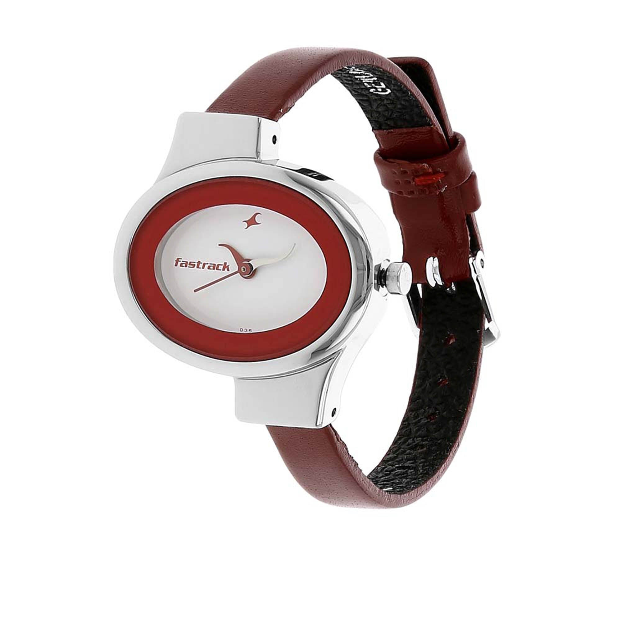 Fastrack Fastrack Economy Quartz Analog White Dial Leather Strap Watch for Girls