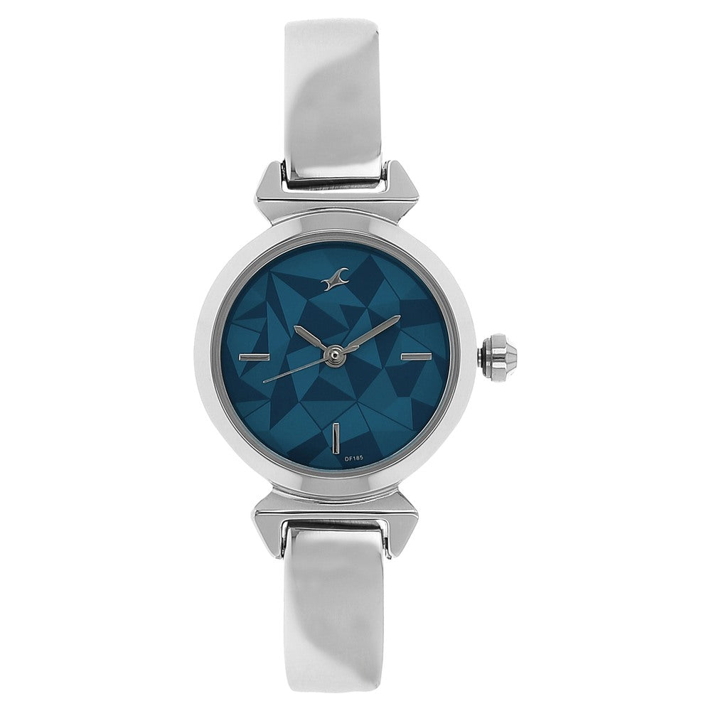 Fastrack Quartz Analog Blue Dial Stainless Steel Strap Watch for Girls