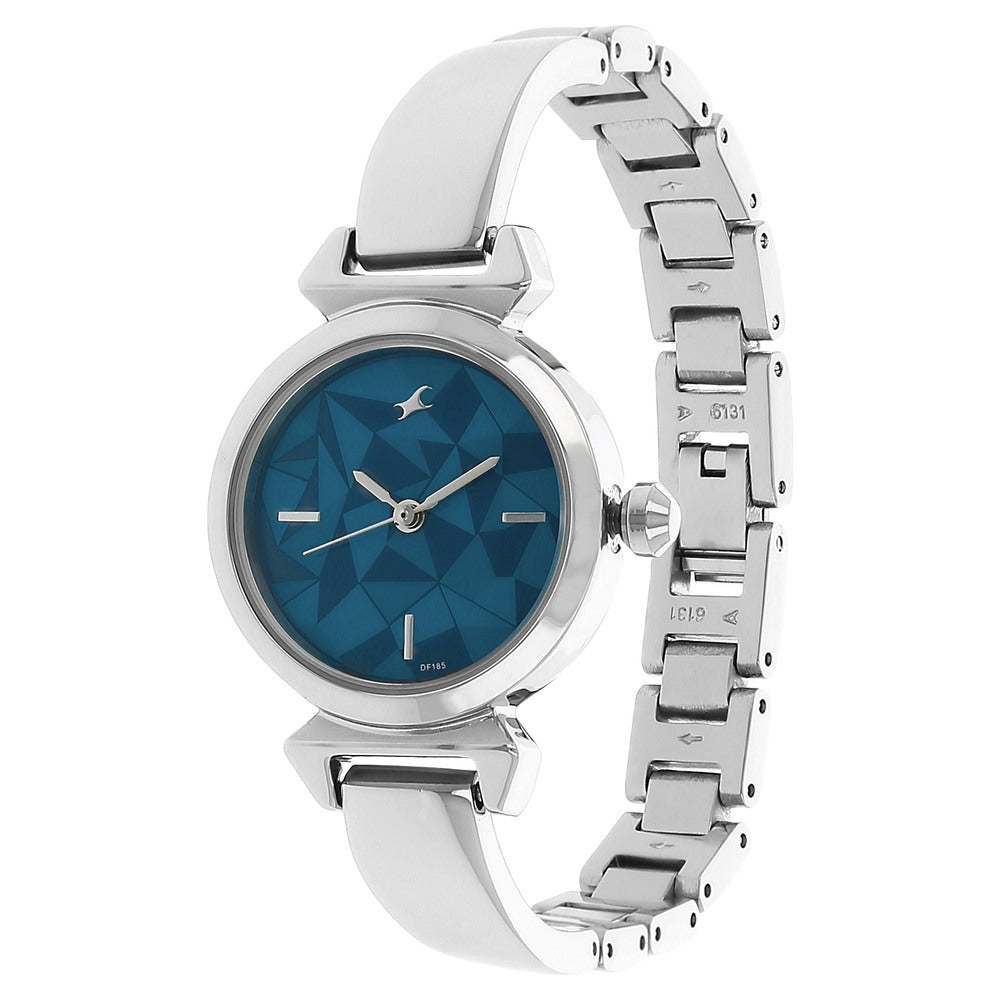 Fastrack Quartz Analog Blue Dial Stainless Steel Strap Watch for Girls