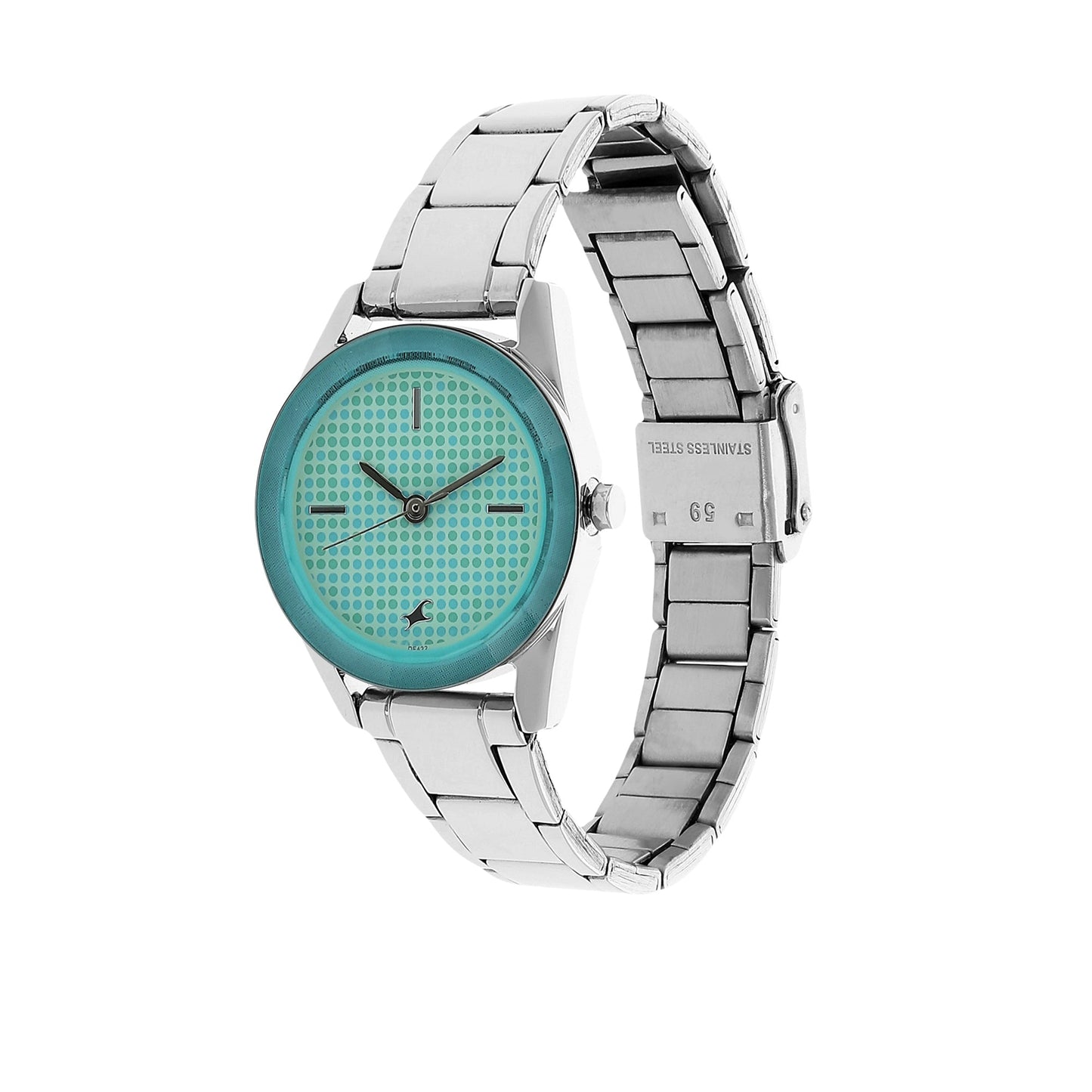 Fastrack Quartz Analog Green Dial Stainless Steel Strap Watch for Girls