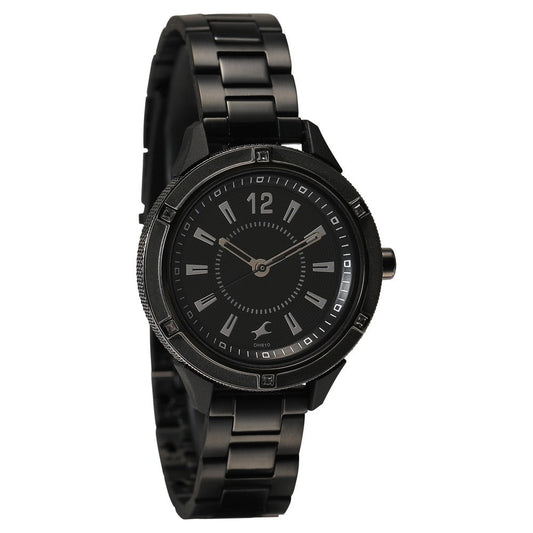 Fastrack Varsity Quartz Analog Black Dial Metal Strap Watch for Girls