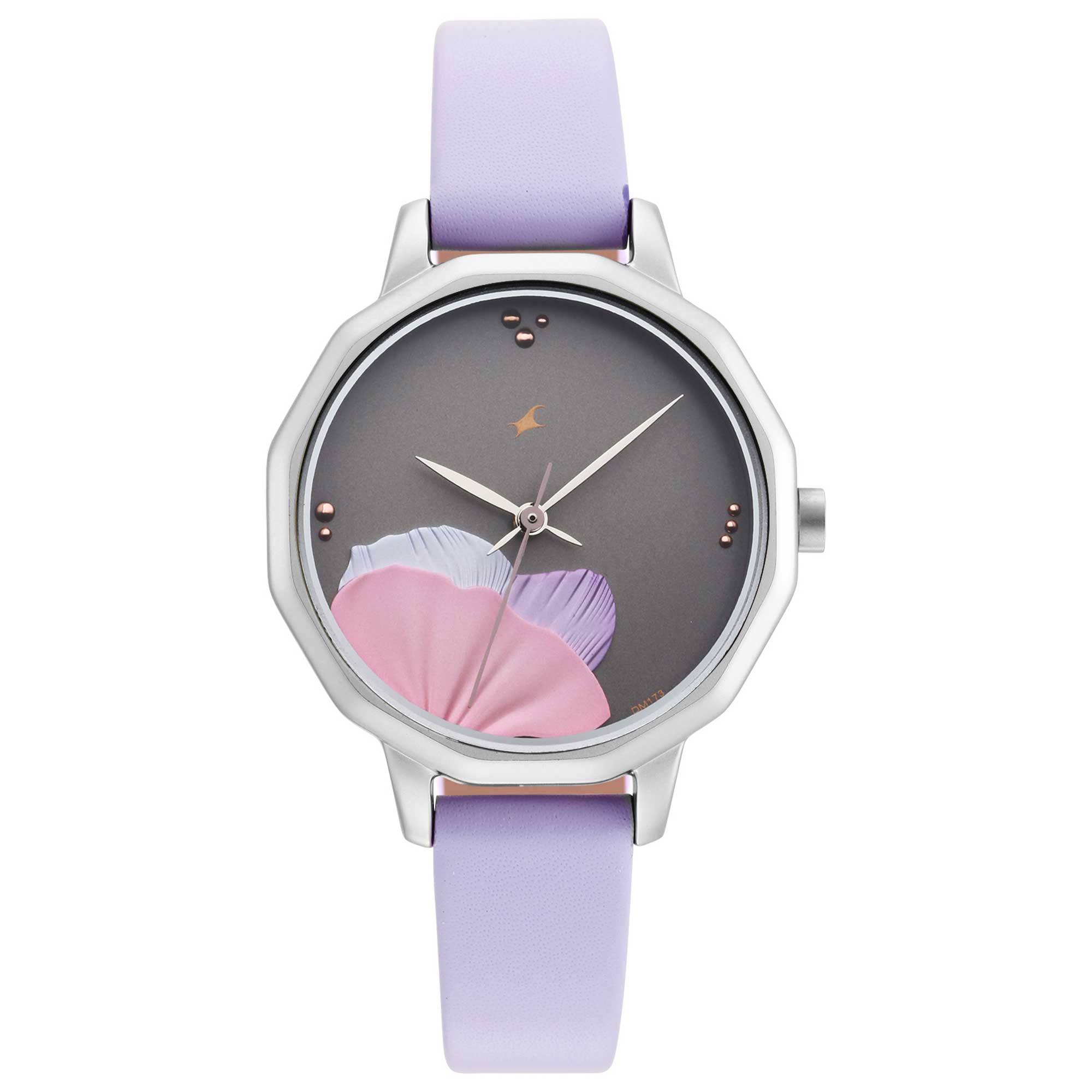 Fastrack Uptown Retreat Quartz Analog Grey Dial Leather Strap Watch for Girls