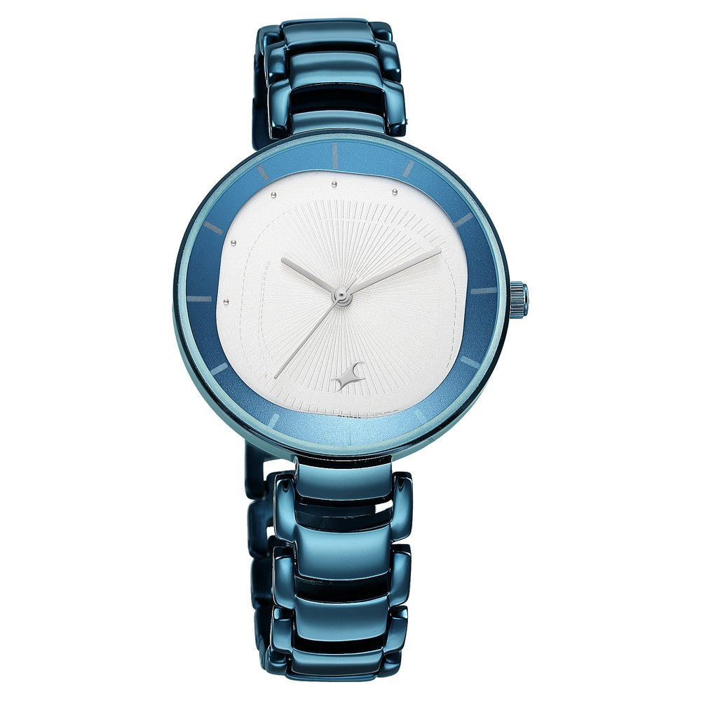 Fastrack Style Up Quartz Analog Silver Dial Metal Strap Watch for Girls