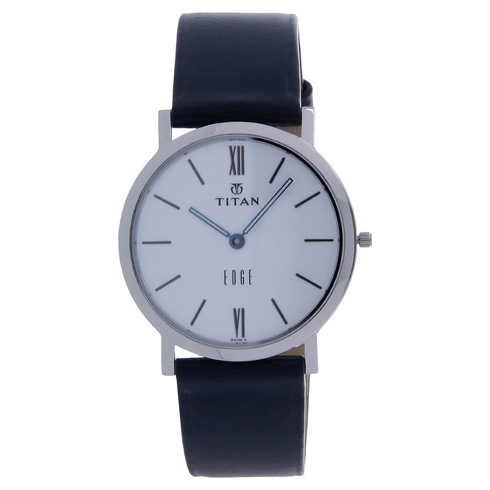 Titan Quartz Analog White Dial Leather Strap Watch for Men