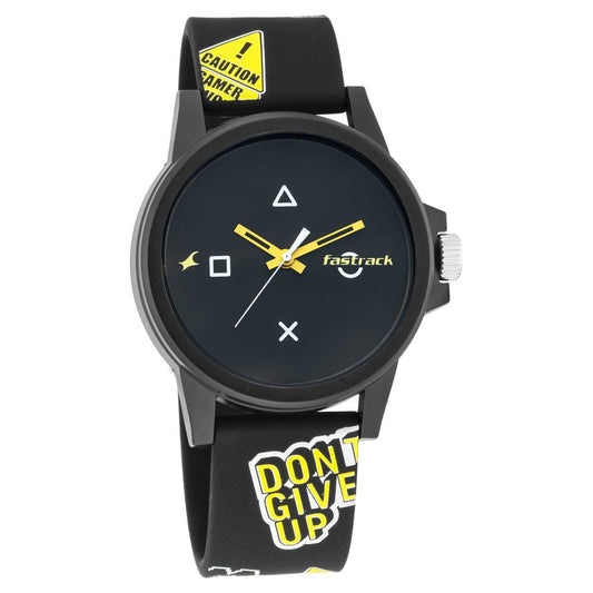 Fastrack Arcade Quartz Analog Black Dial Silicone Strap Unisex Watch