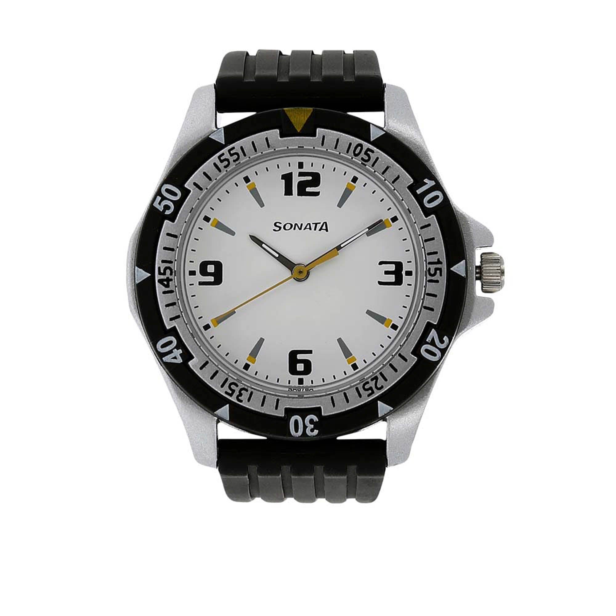 SF Quartz Analog White Dial Watch for Men