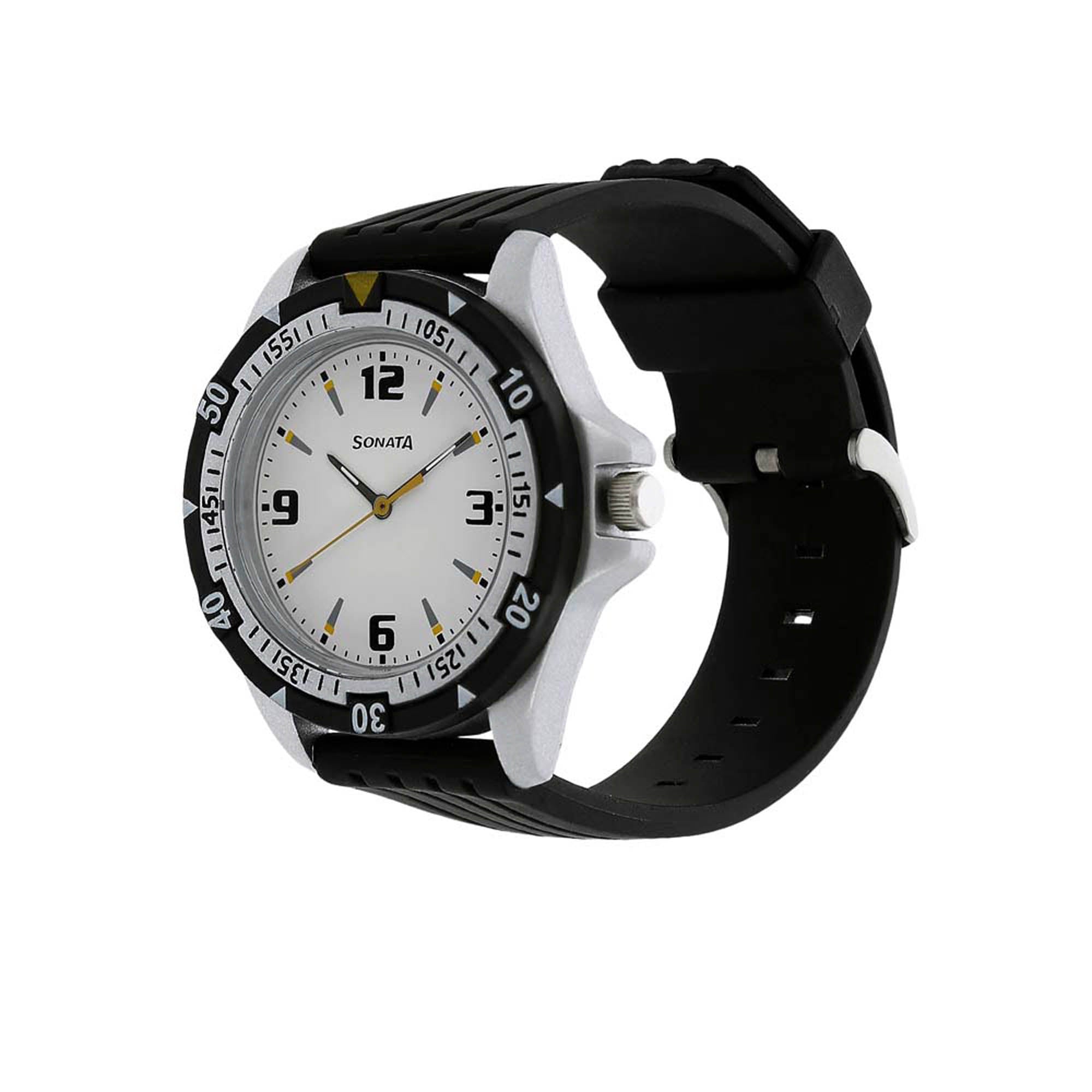 SF Quartz Analog White Dial Watch for Men