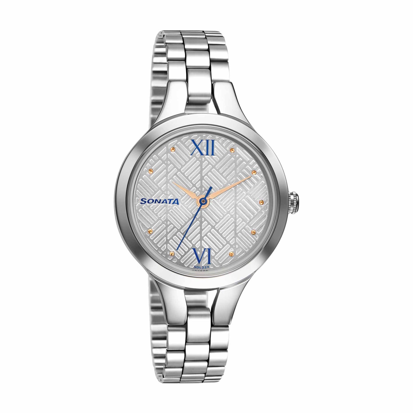 Sonata Workwear White Dial Women Watch With Stainless Steel Strap