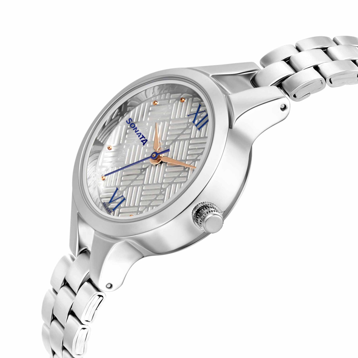 Sonata Workwear White Dial Women Watch With Stainless Steel Strap